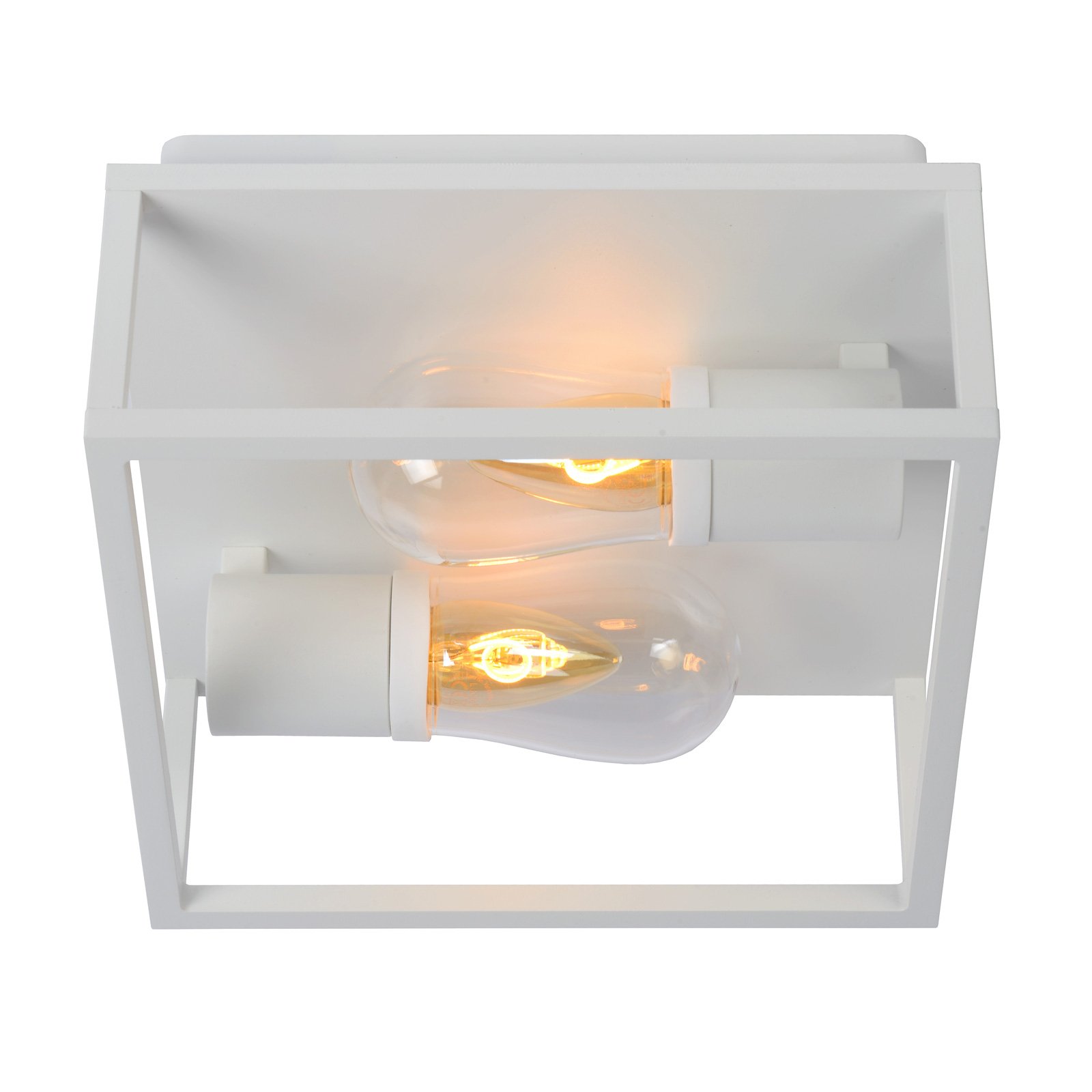 Lucide Carlyn ceiling lamp bathroom 2-bulb white, for Bathroom, aluminium, E14, 6 W, energy efficiency: A++, L: 25 cm, W: 25 cm, H: 12.6 cm