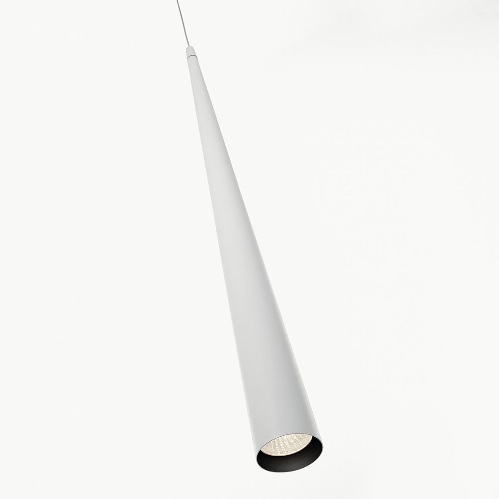 Długa lampa wisząca LED Micro S75, biała