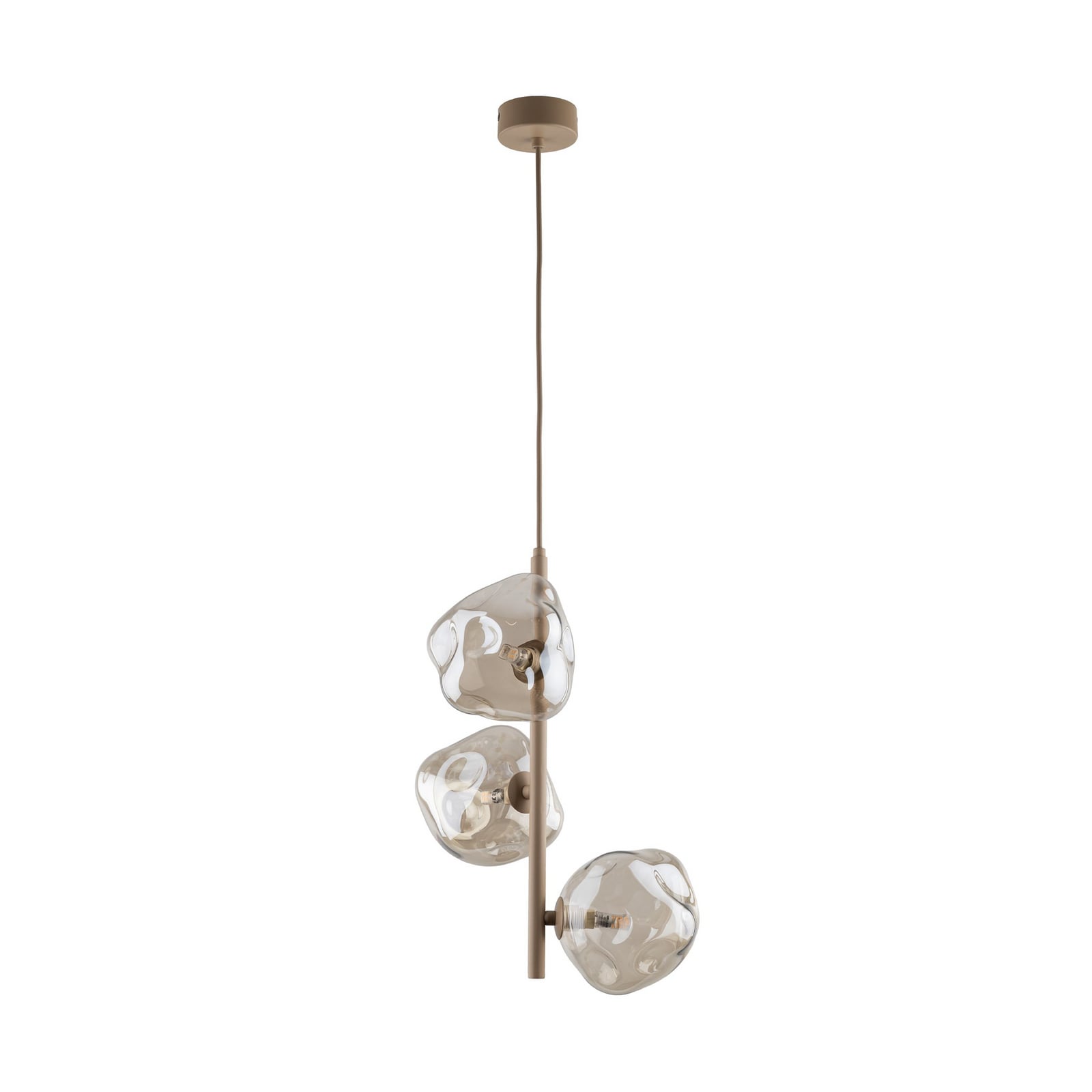 Suspension Lava, à 3 lampes, Ø 29 cm, sable/cognac, G9