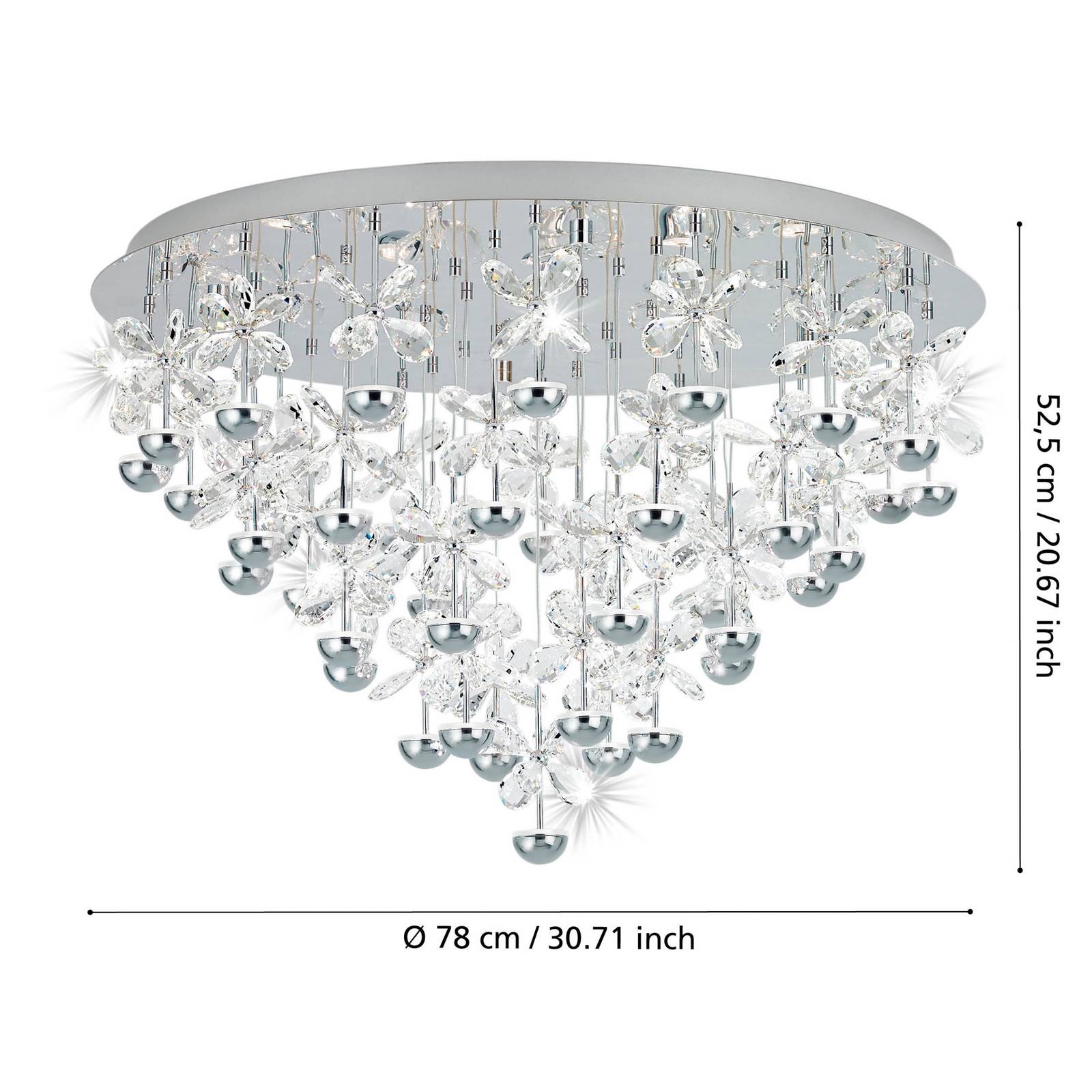 EGLO Stars Of Light Lampa sufitowa LED Pianopoli chrom Ø 78cm