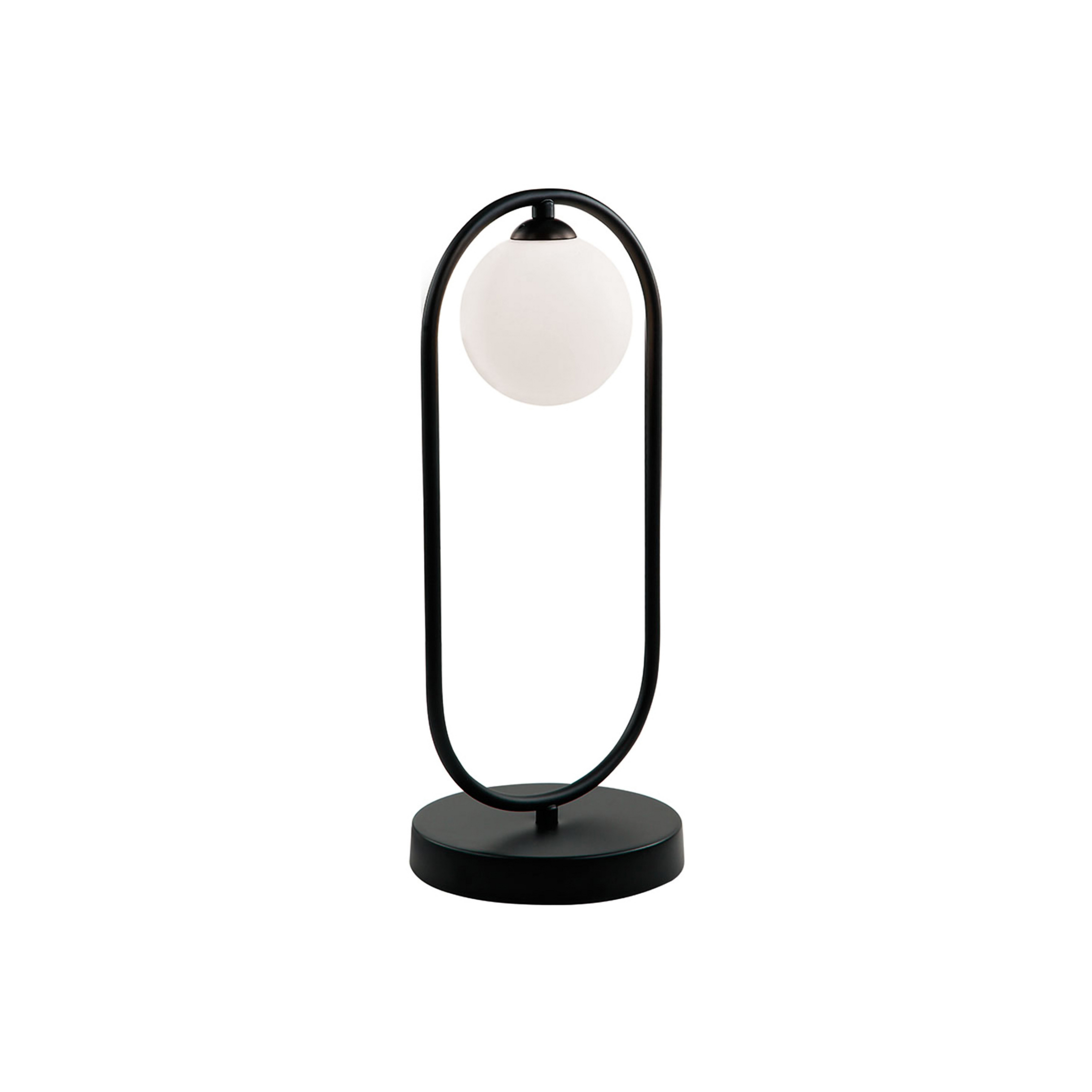 Lampe à poser Fancy avec abat-jour en verre, noire