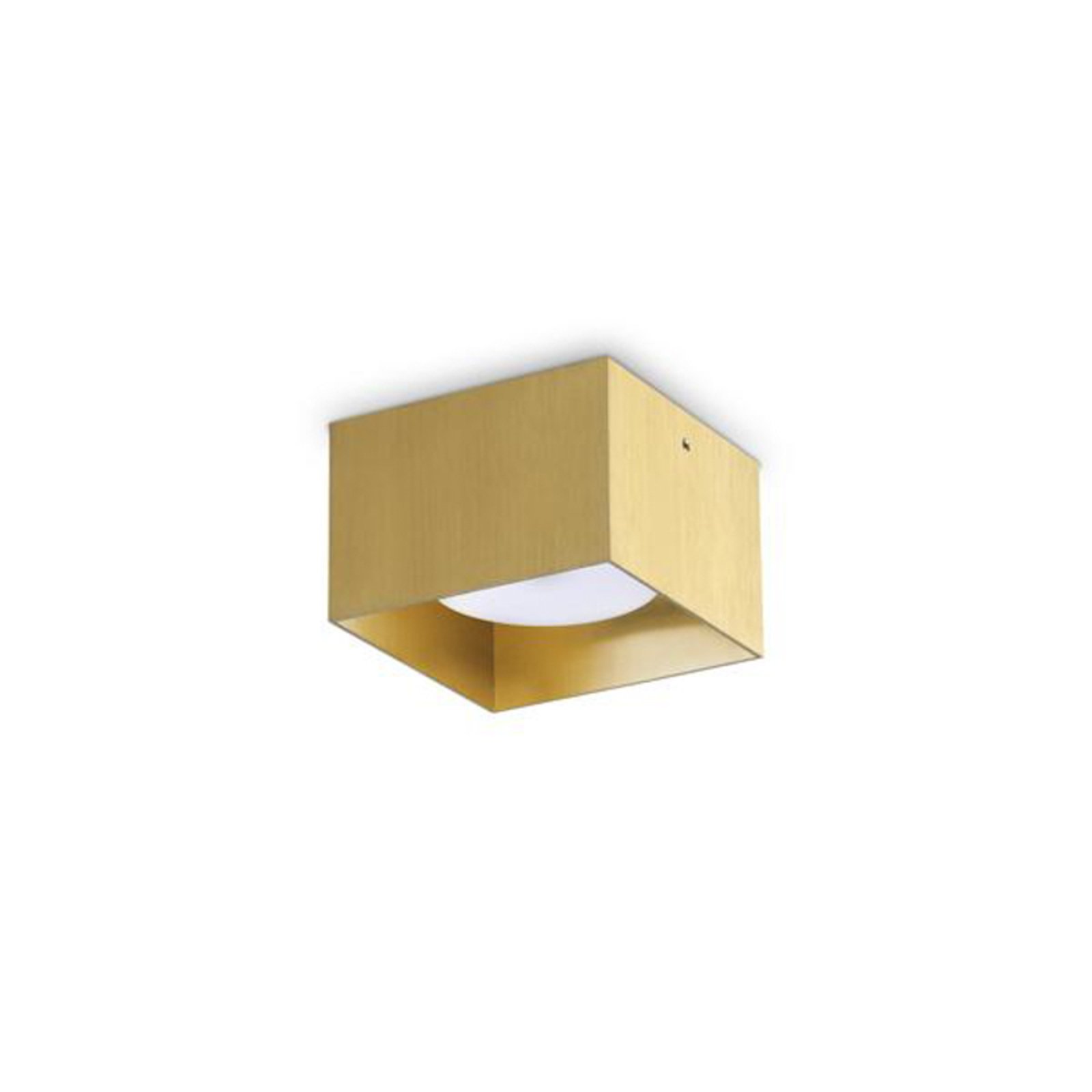 Ideal Lux downlight Spike Square, messingkleurig, aluminium, 10 cm