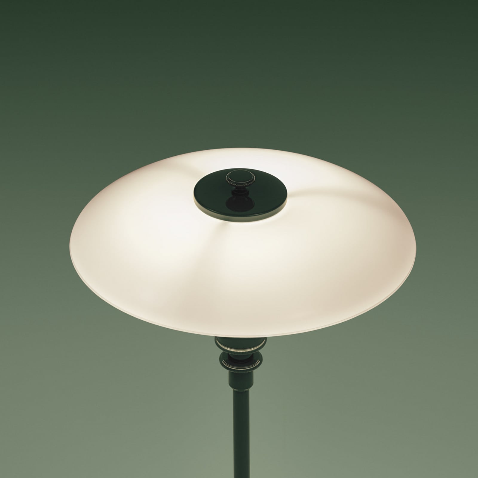 Louis Poulsen galda lampa PH 2/1, tumši zaļa, Ø 20 cm