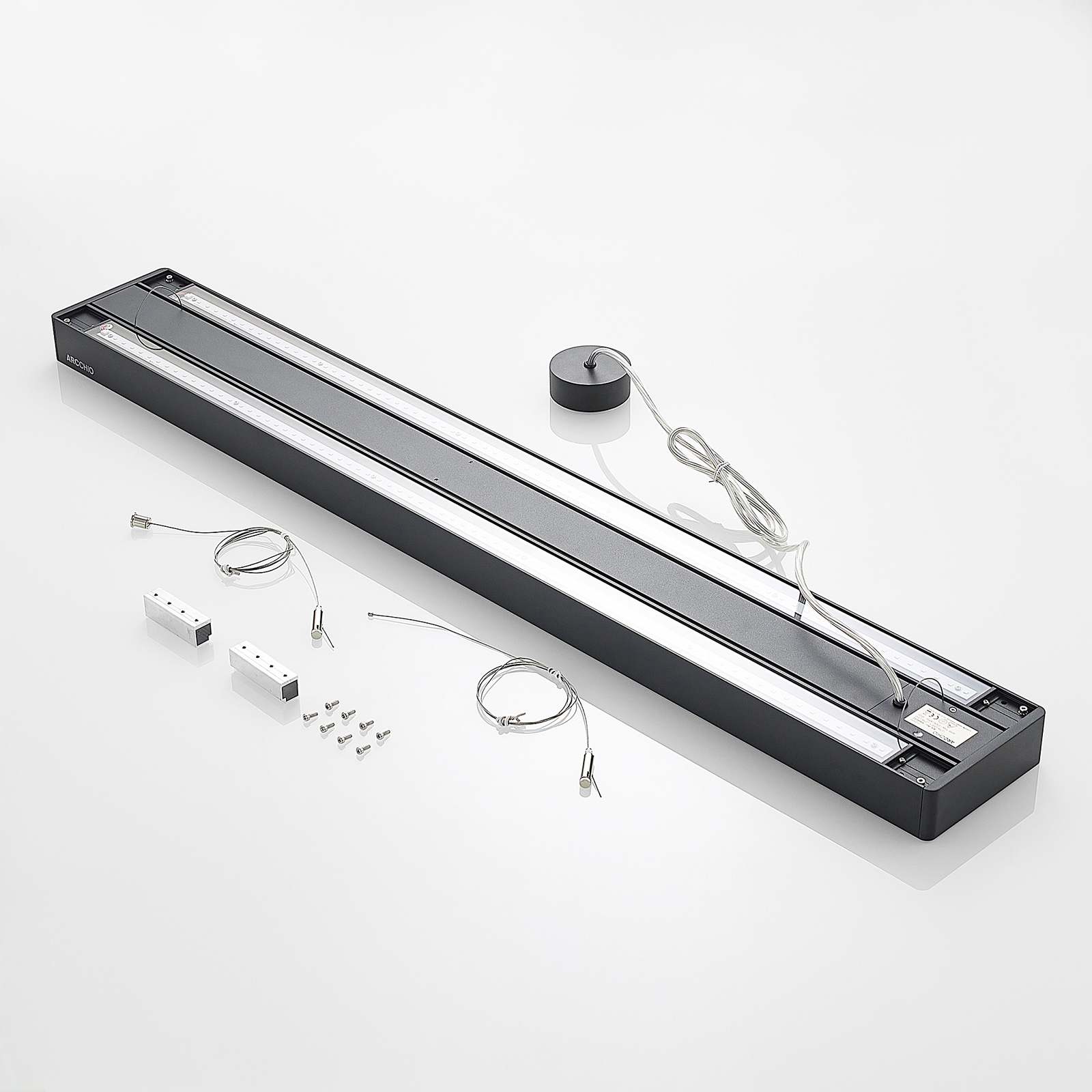 Arcchio suspension pour bureau LED Susi, noir, aluminium, DALI