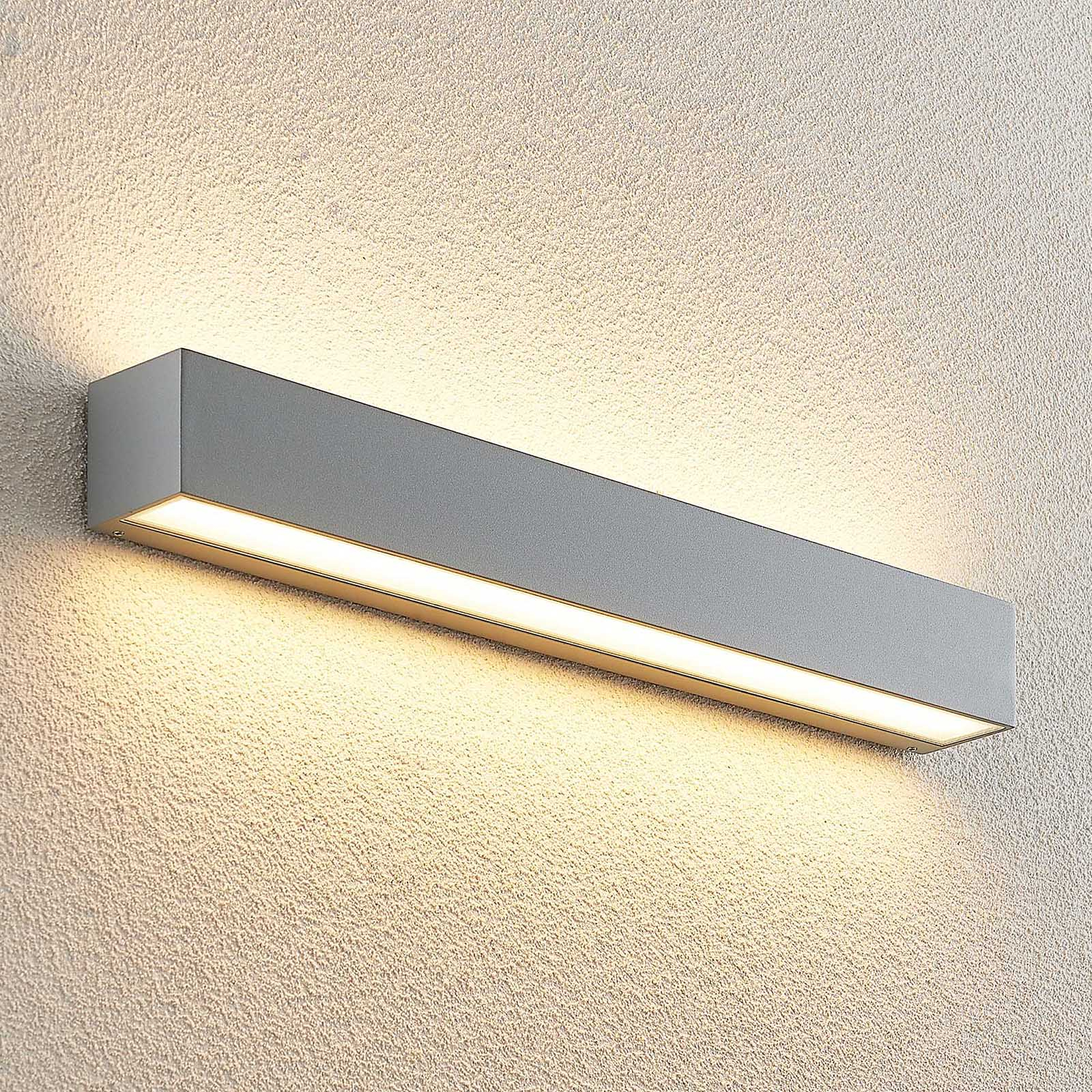 Lucande Lengo LED-Wandlampe, 50 cm, silber,2-fl.