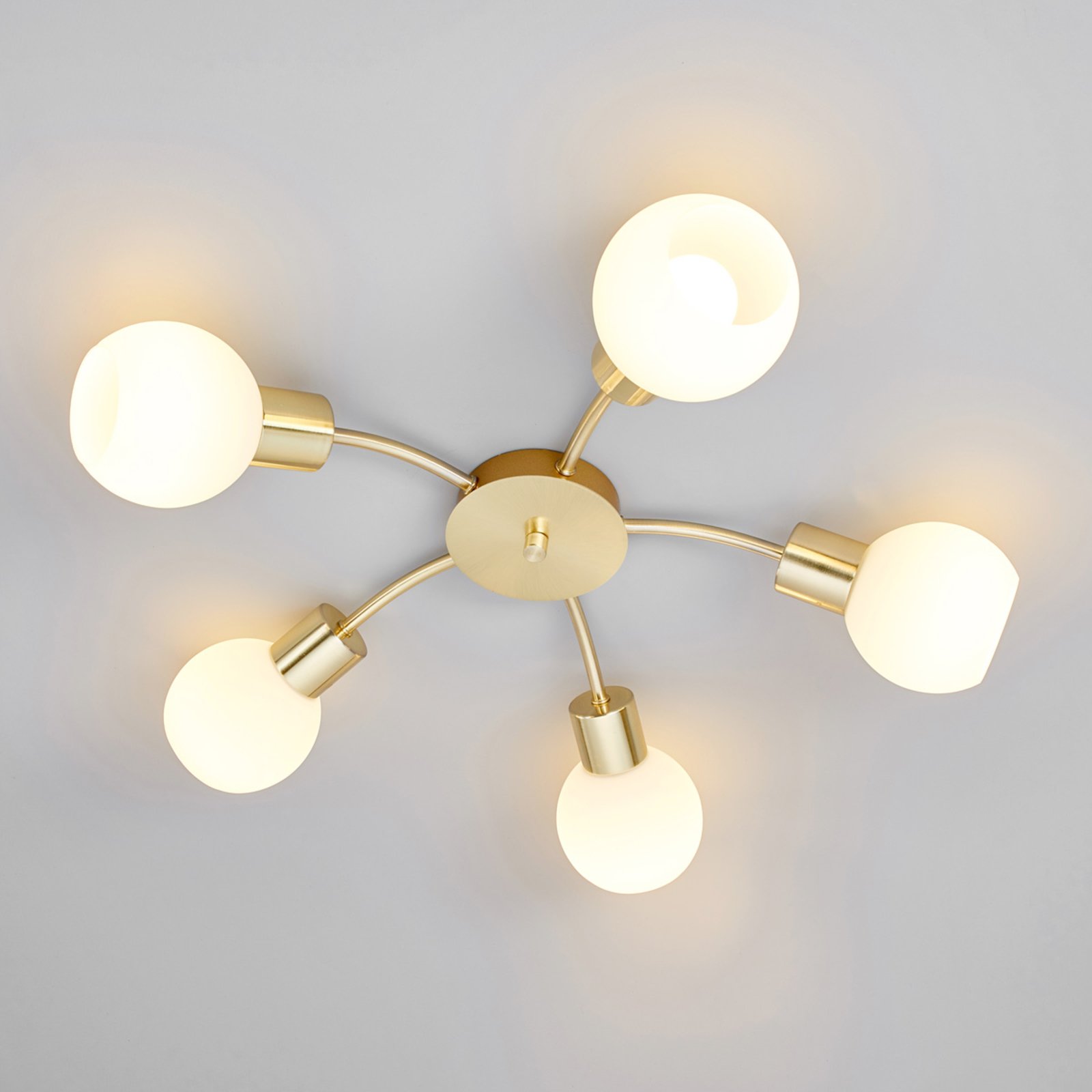 Elaina 5 Plafondlamp Brass - Lindby
