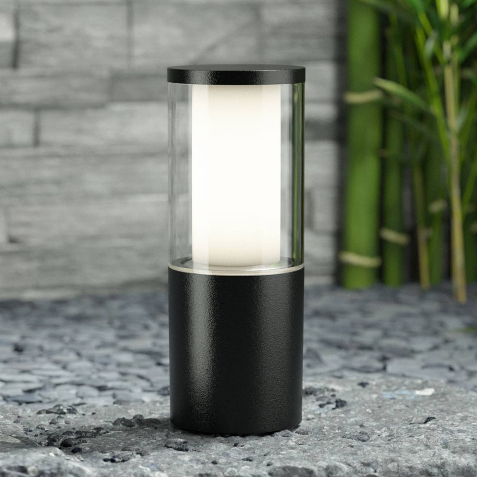 Fumagalli Potelet LED Carlo noir 3,5 W CCT hauteur 25 cm