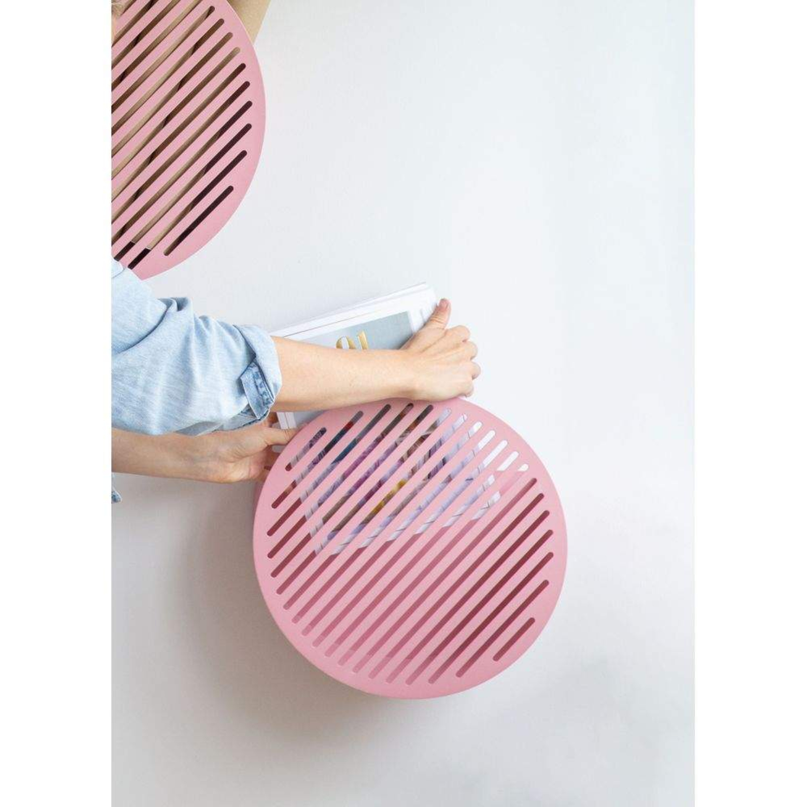 Diagonal Wall Basket Medium Bubblegum Rózsaszín - Swedish Ninja