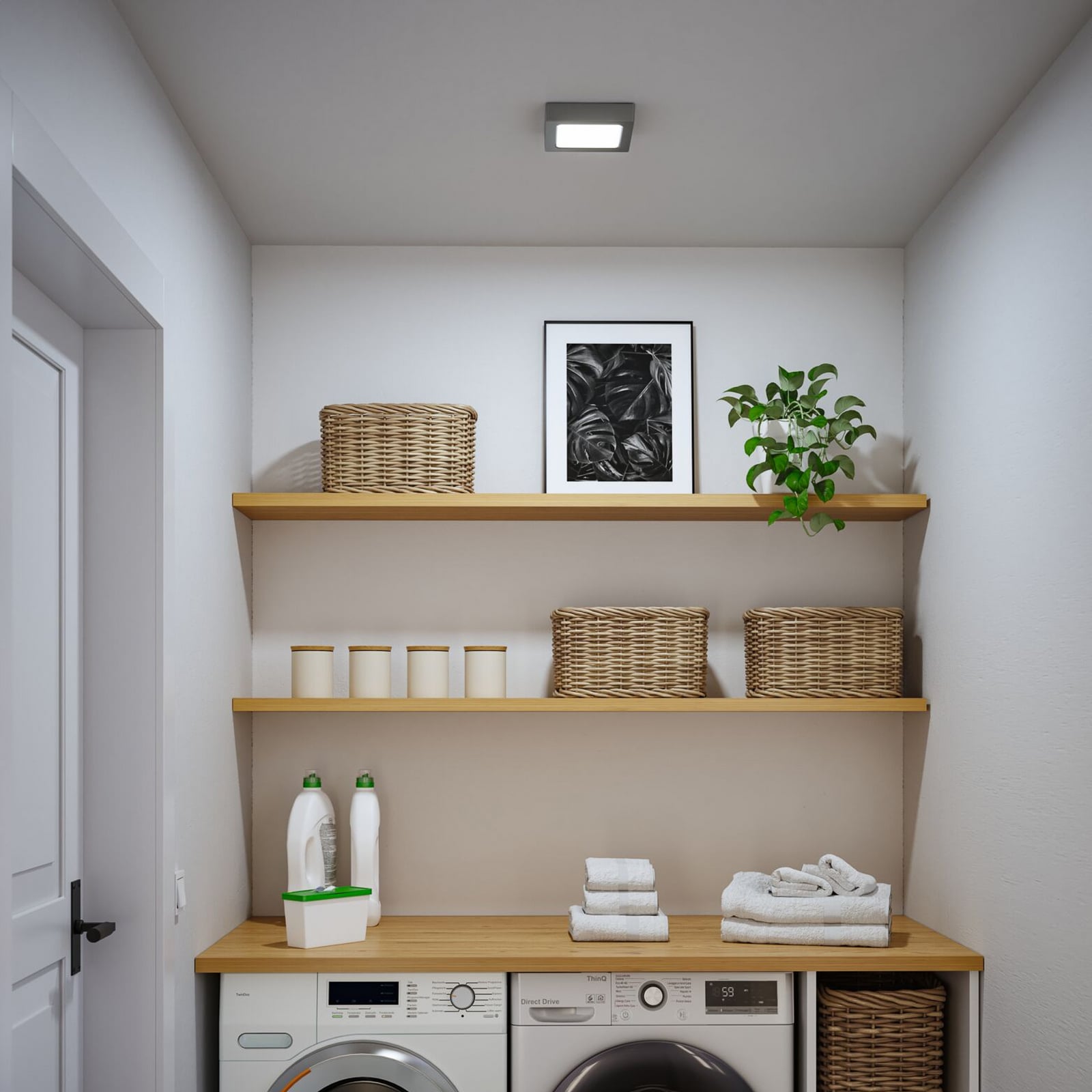 Paulmann LED-panel Abia 2, längd 17 cm, krom, CCT, plast