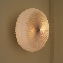 Lampa sufitowa Belloy 40, klosz z plisowanego papieru, biały