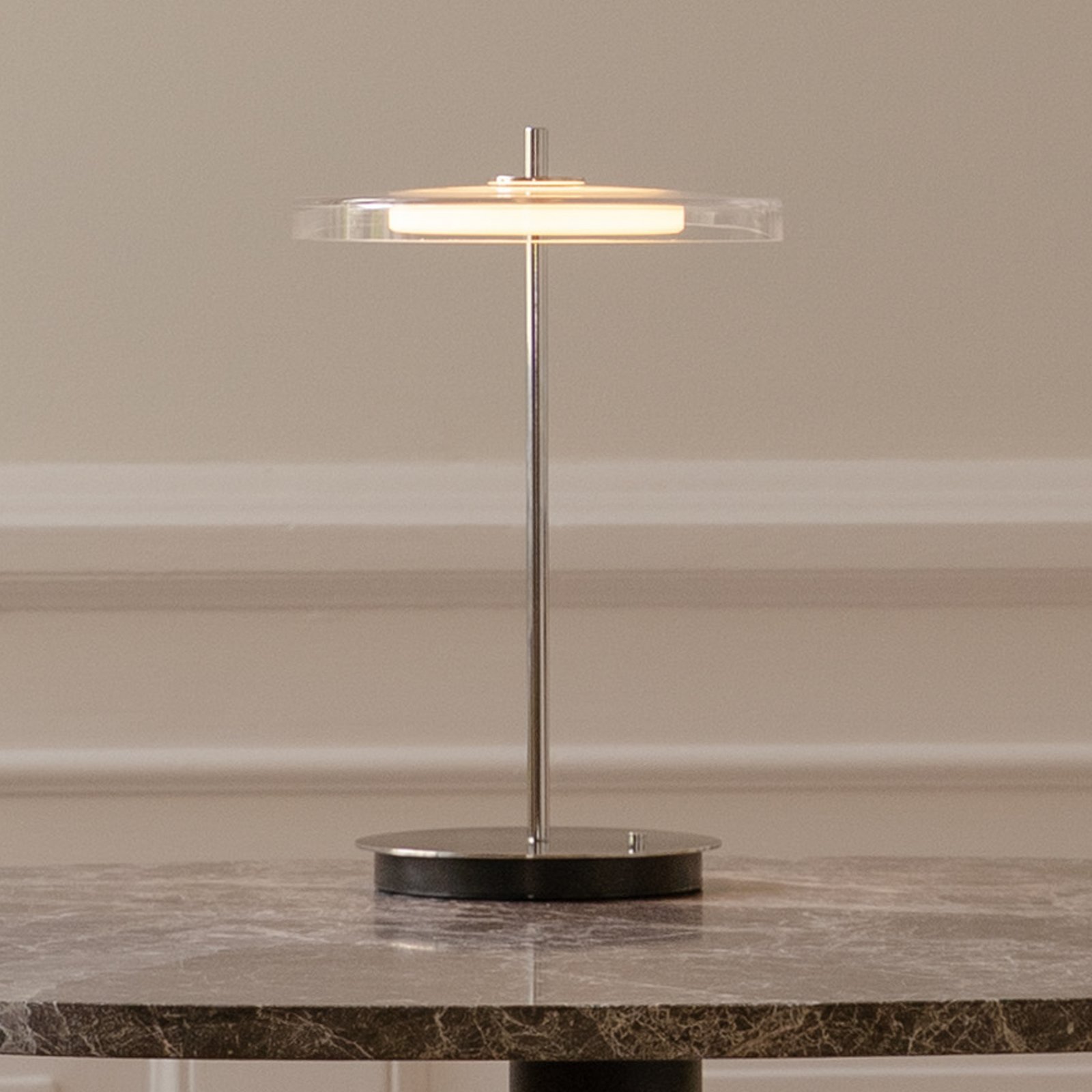 Asteria MOVE LED baterijska svjetiljka polirani čelik staklo/metal - UMAGE