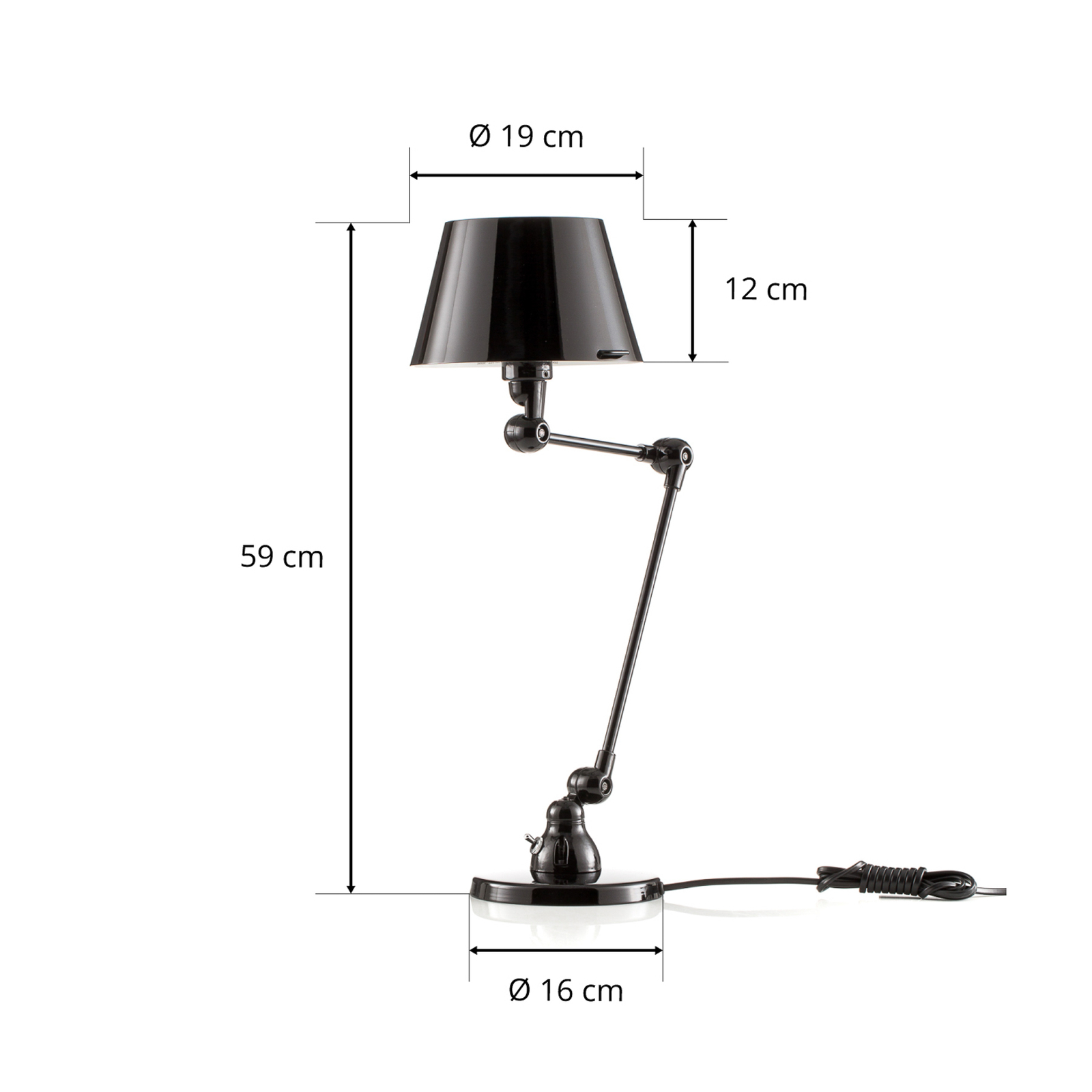 Jieldé Aicler AID373 tafellamp, zwart