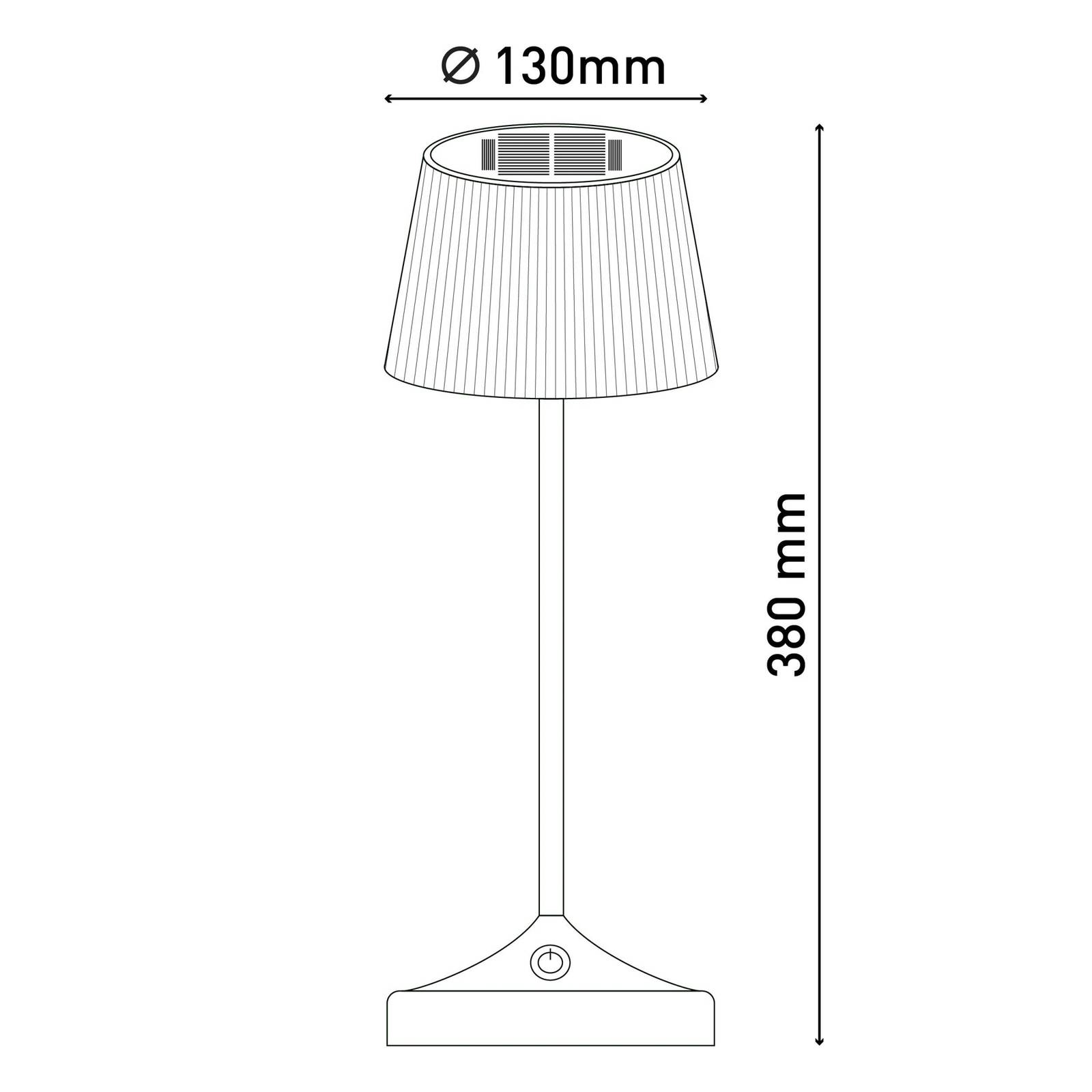 Lampa stołowa solarna LED Emmi CCT ładowana, szara