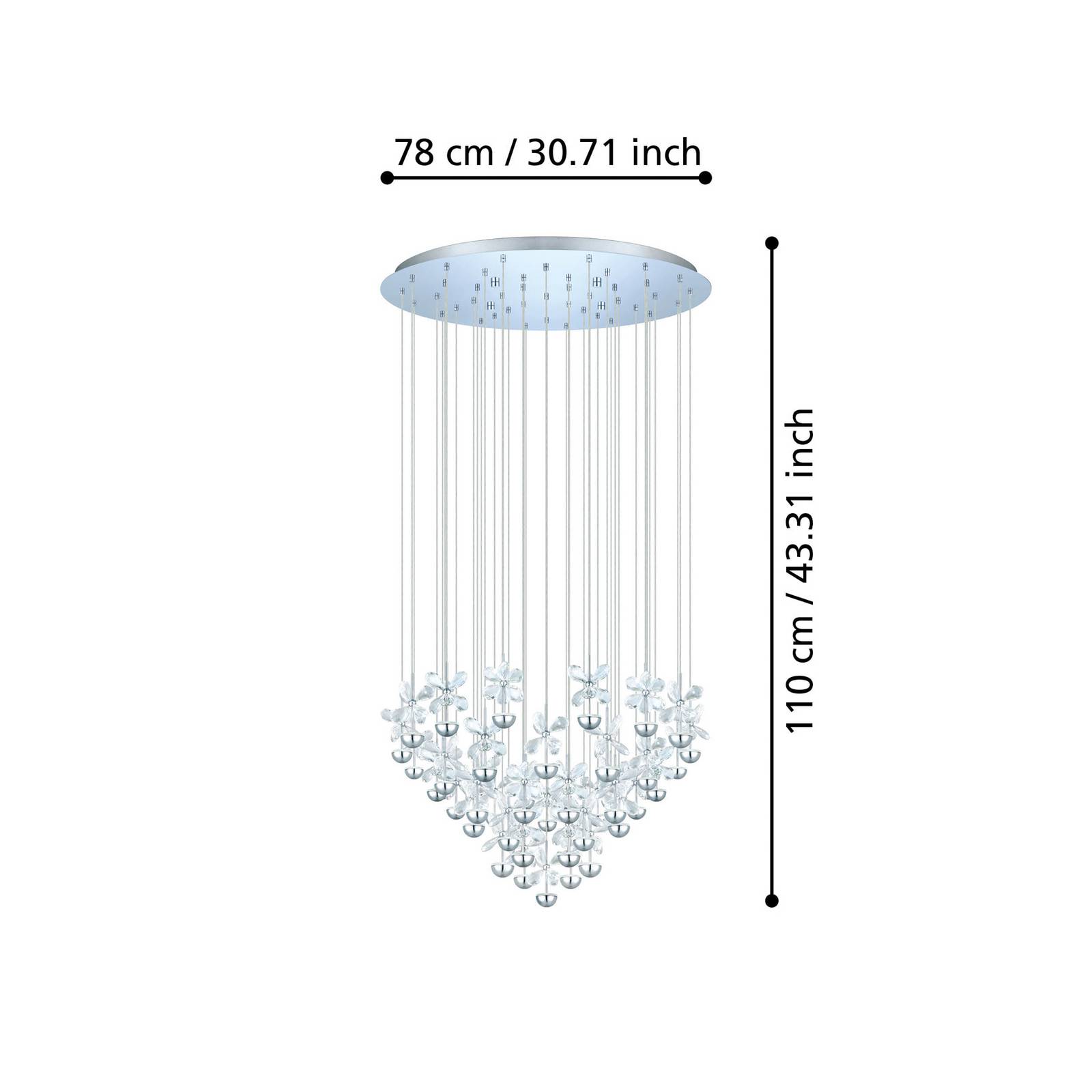 EGLO Stars Of Light Żyrandol LED Pianopoli chrom Ø 78 cm