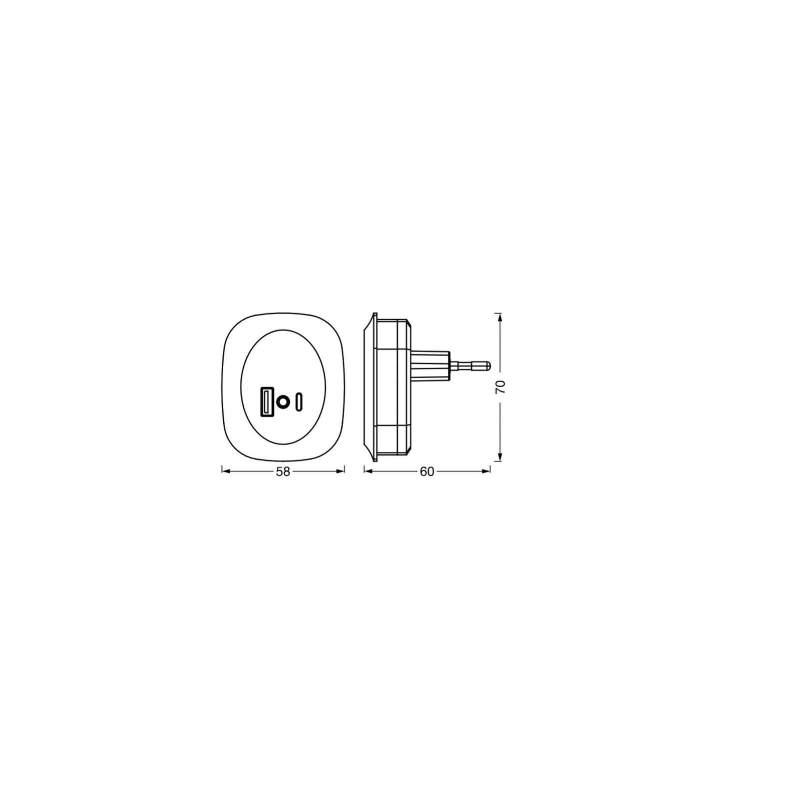 OSRAM LED-Steckdosen-Nachtlicht LUNETTA EDGE, λευκό, αισθητήρας