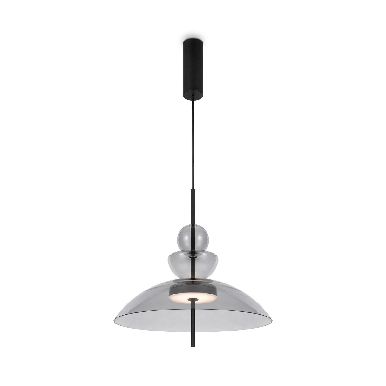 Maytoni LED pendant light Bangkok, Ø 40 cm, light grey, glass