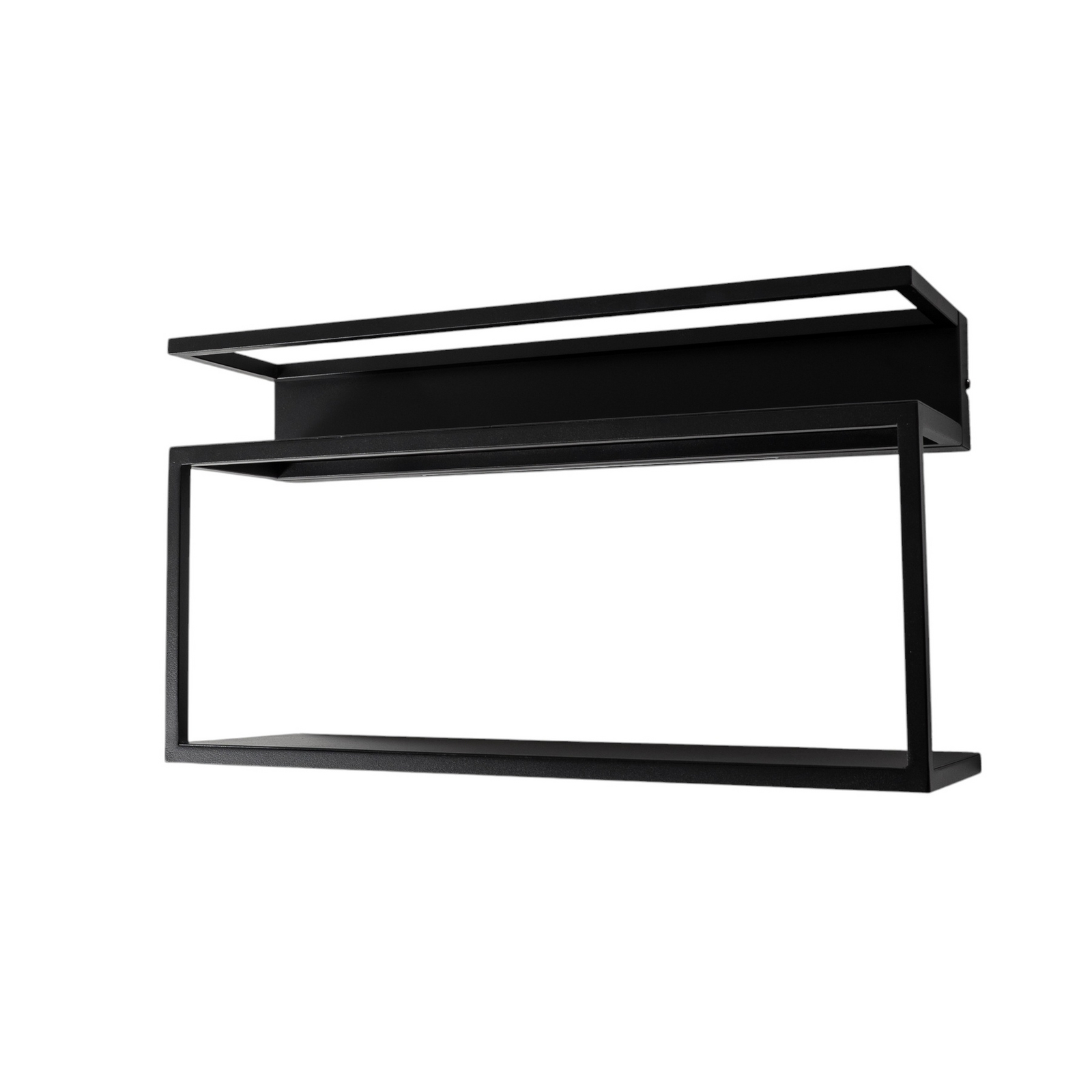 Shelf wall light, black, steel, 60 cm long, 1 x LED