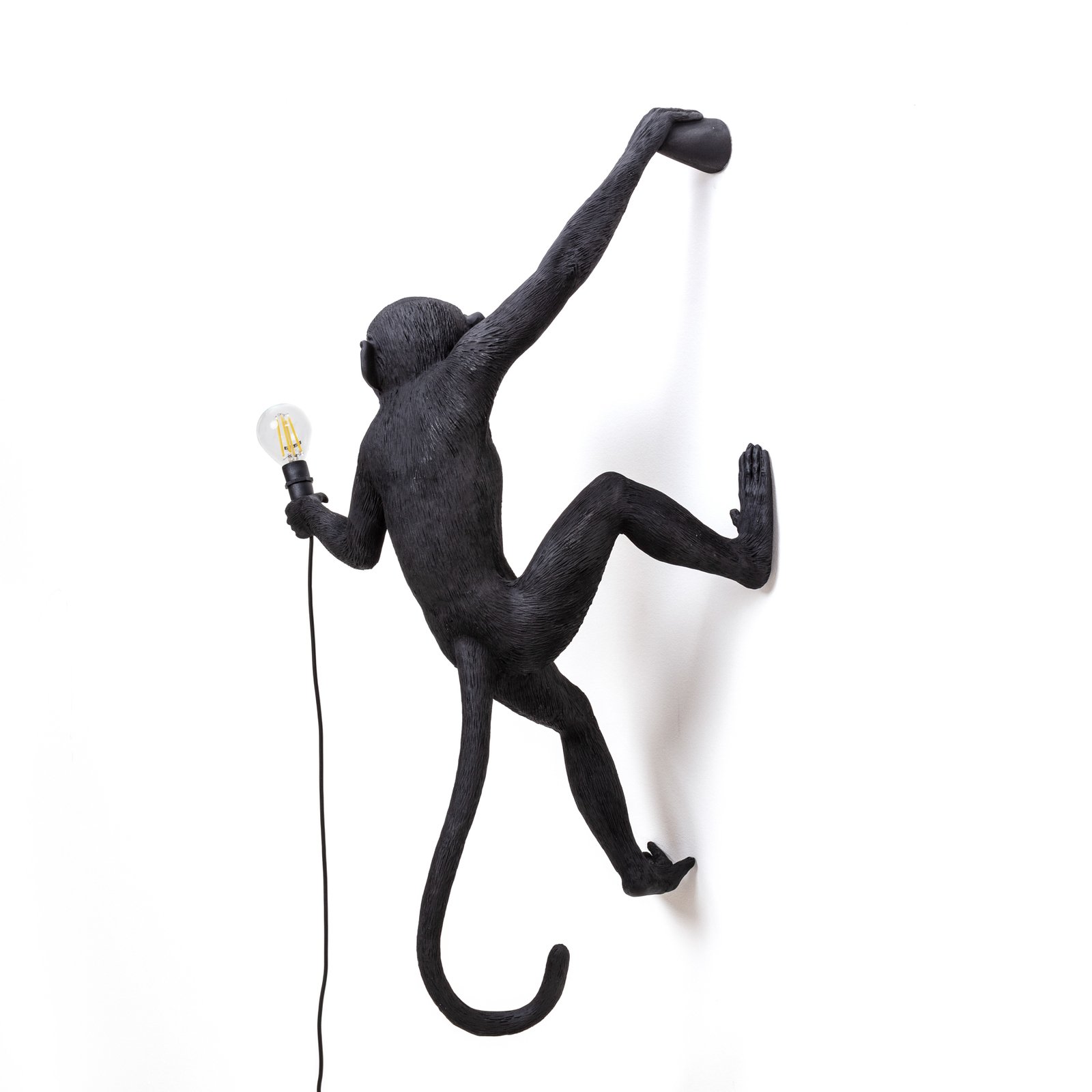 SELETTI Monkey Lamp dekoratyvinis sieninis šviestuvas dešinėje juodoje