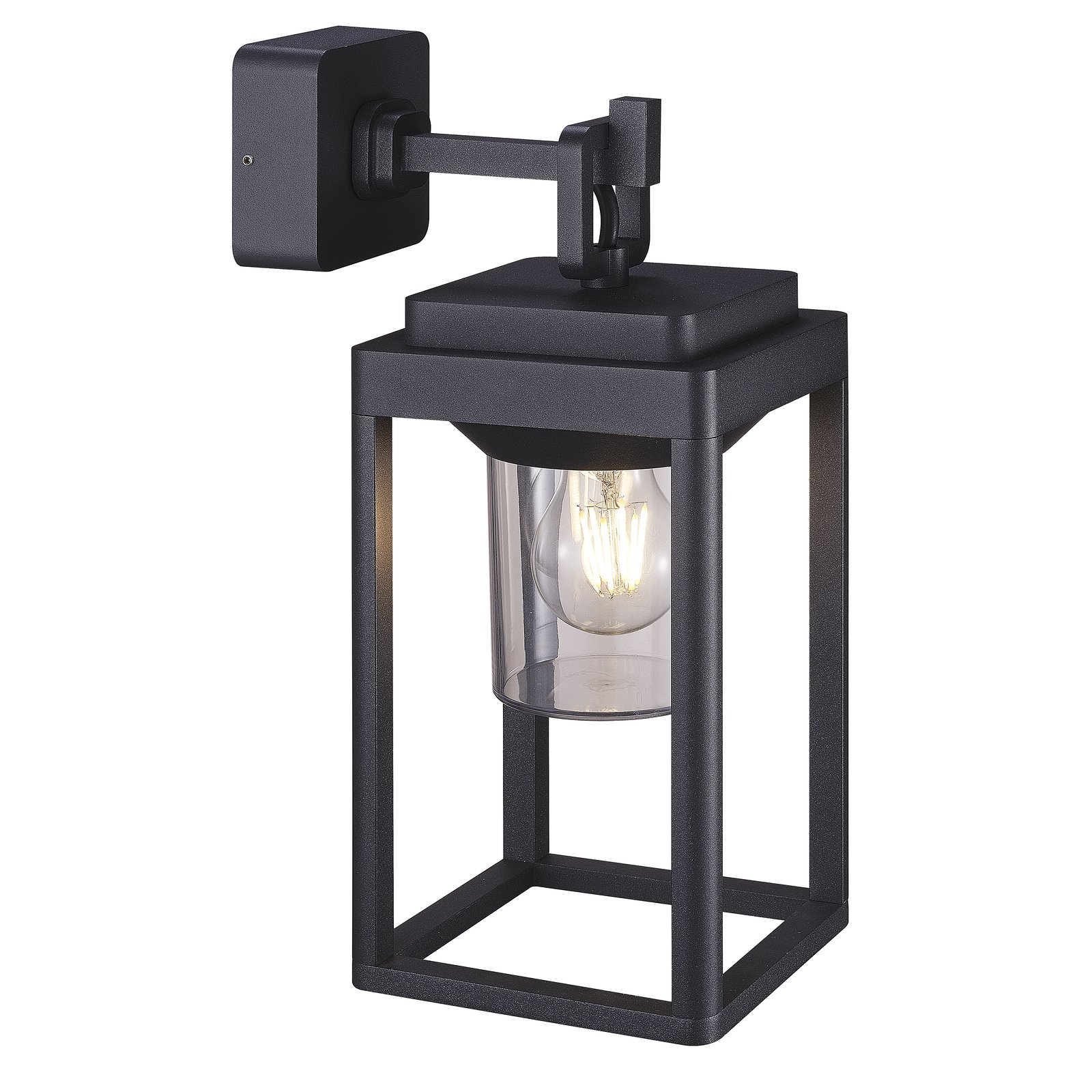 Lucande Außenwandleuchte Milanka, 43 cm, schwarz, IP65, E27