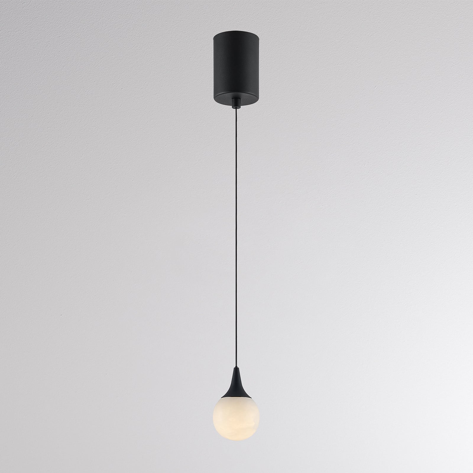 Molto Luce Lampă suspendată LED ARE negru alabastru Ø 8 cm CCT DALI - Camera de zi / sufragerie - Modern - Piatră