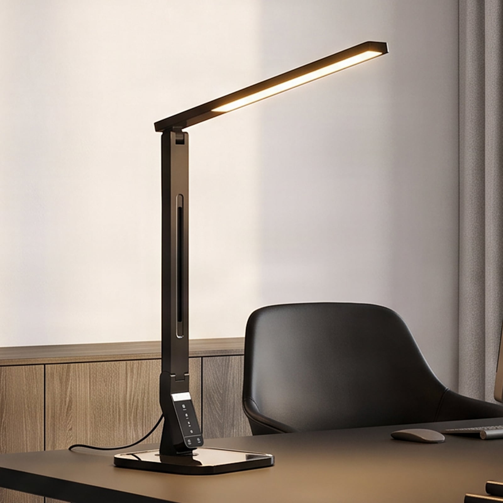 Lindby LED bureaulamp Eleni, zwart, CCT, dimbaar