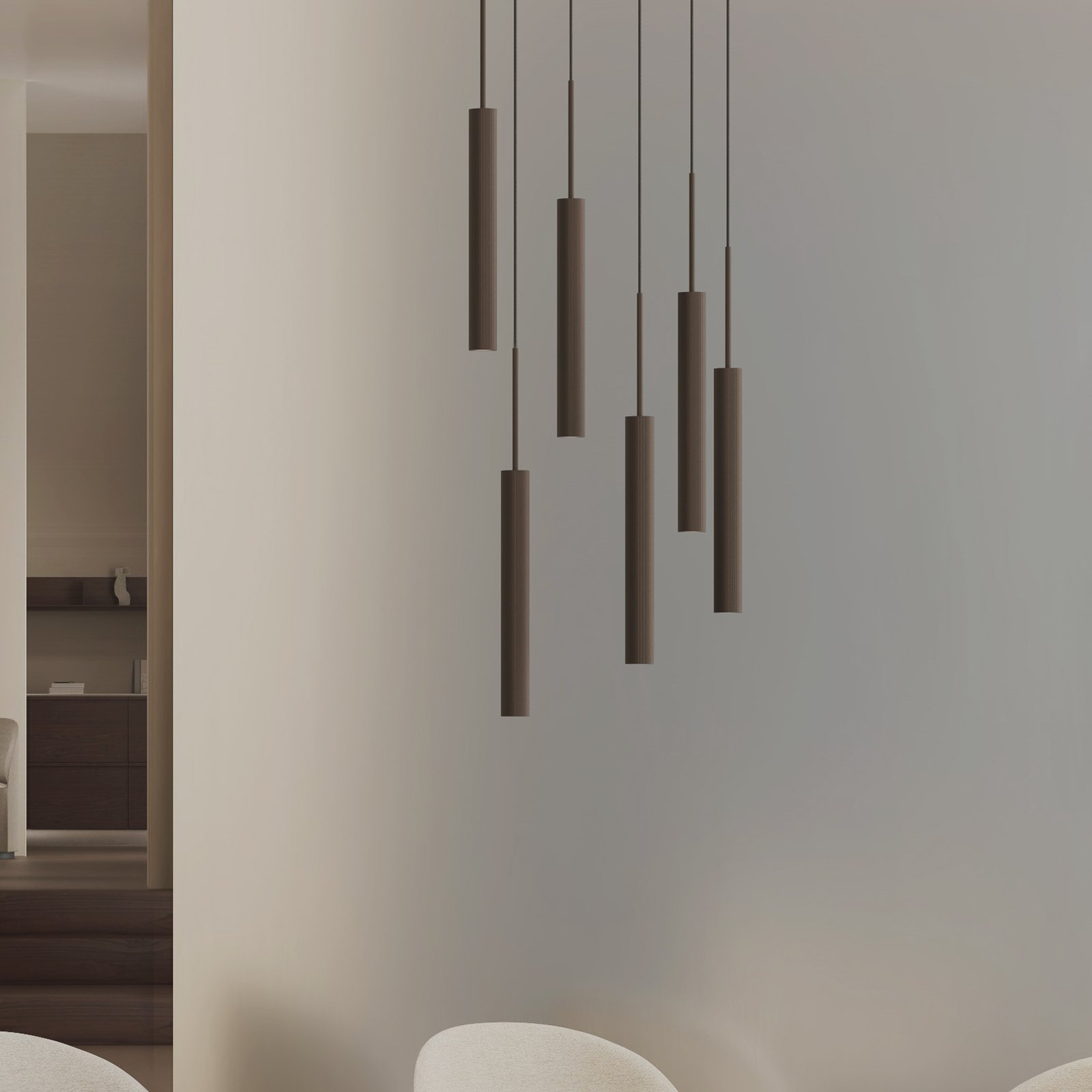 Tubulaire 6 Lustre Alu/Anodized Bronzed - Audo Copenhagen