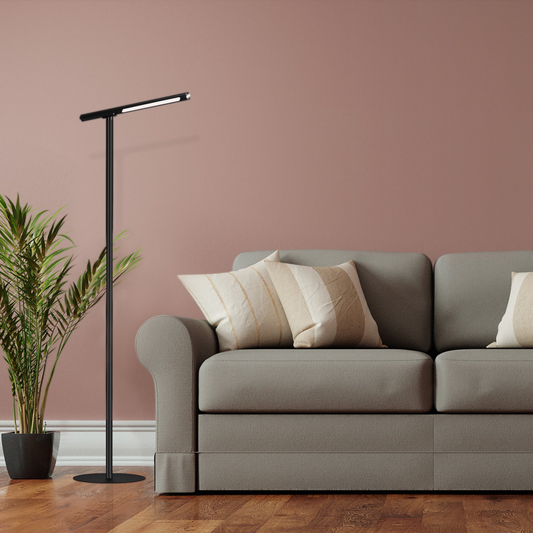 Brilonger Everywhere LED floor lamp, USB with battery, black, for Living / Dining Room, metal, plastic, 2.3 W, energy efficiency: A+, H: 130.5 cm