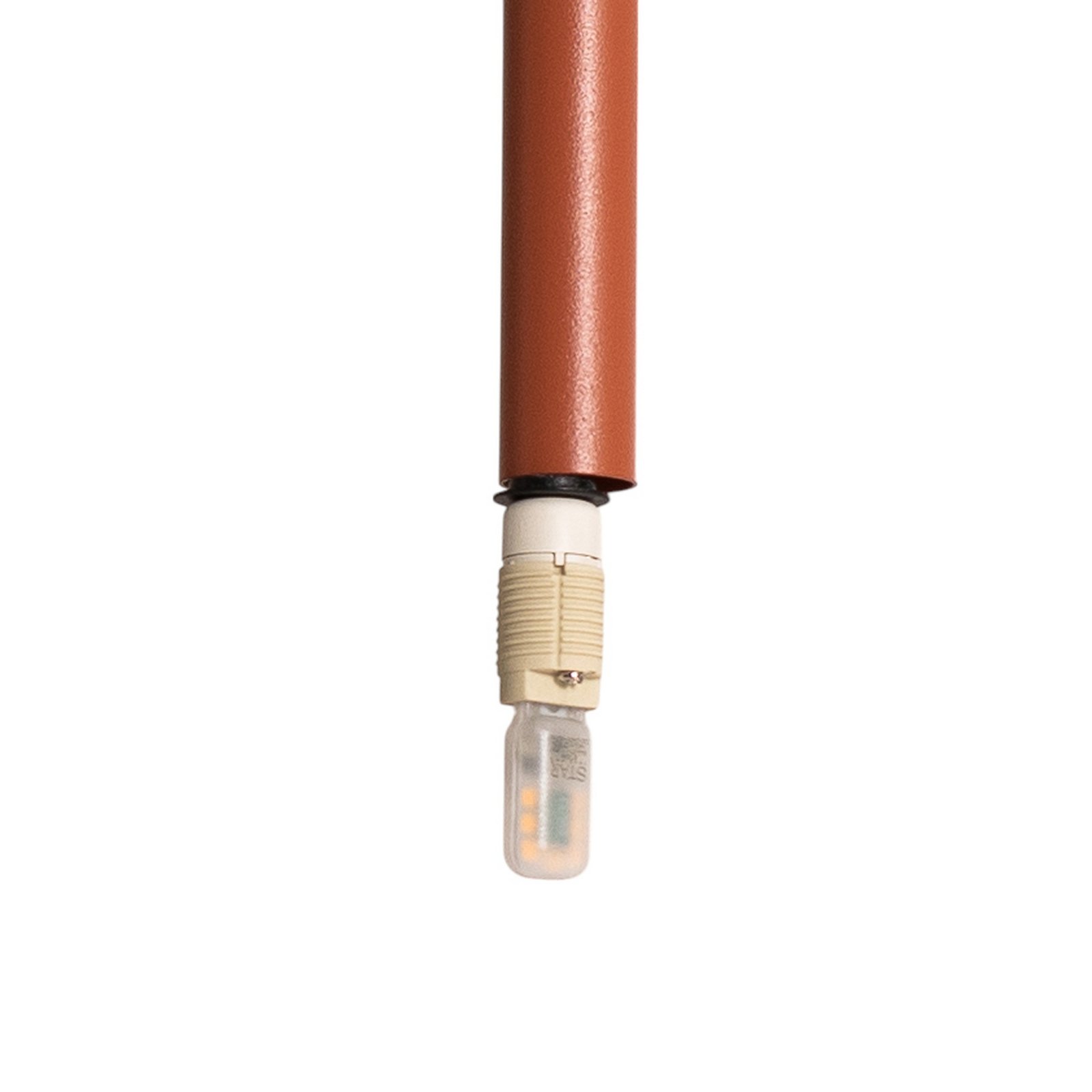 Lámpara colgante Sopel 1, rojo teja, 1 luz, acero, Ø 5 cm