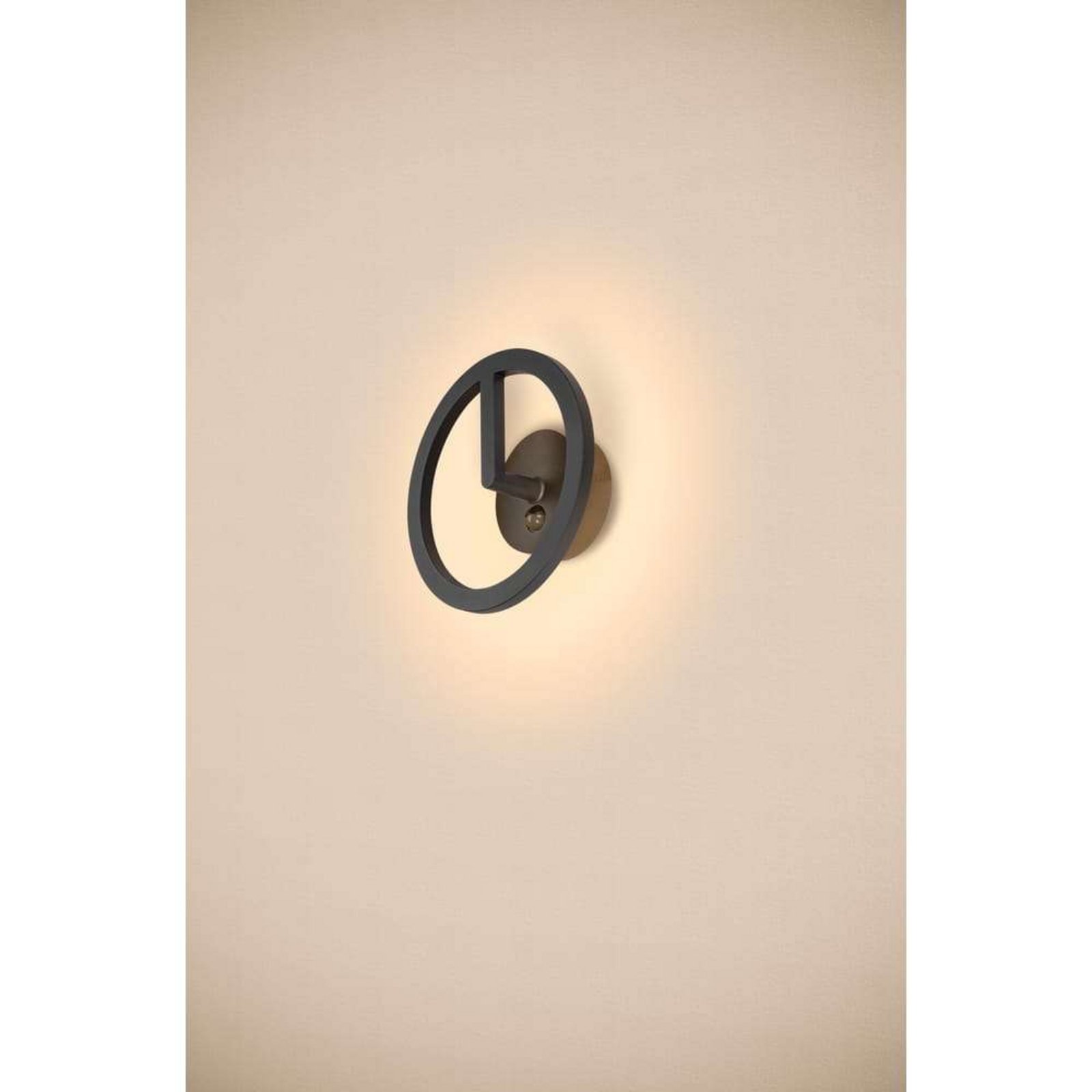 Q-Ring Aplică de Perete w/Sensor 3000K IP54 Black - SLV