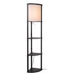 Menno floor lamp, black, cotton, 162.3 cm, E27