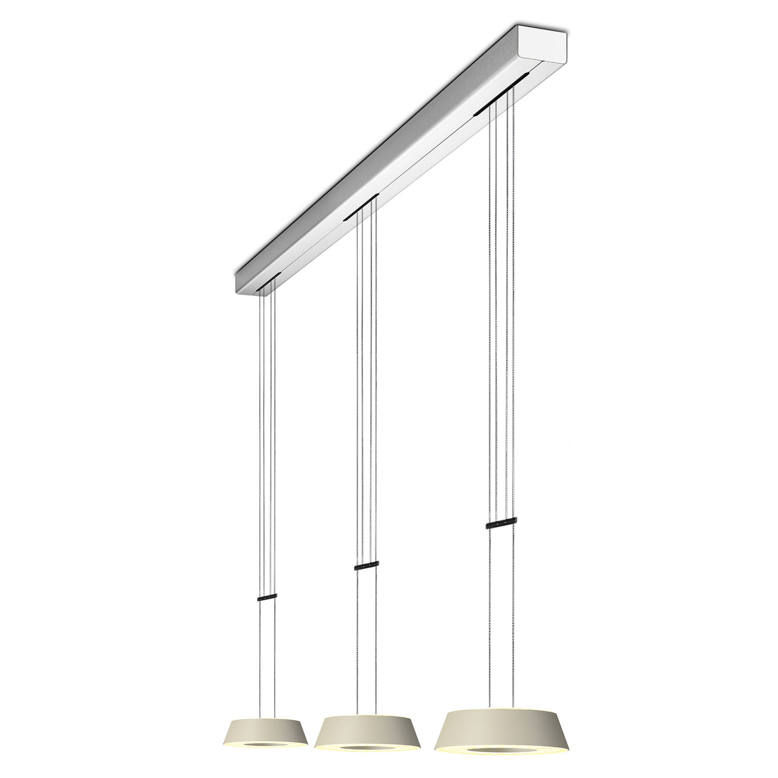 OLIGO Glance LED-Pendellampe dreiflammig cashmere