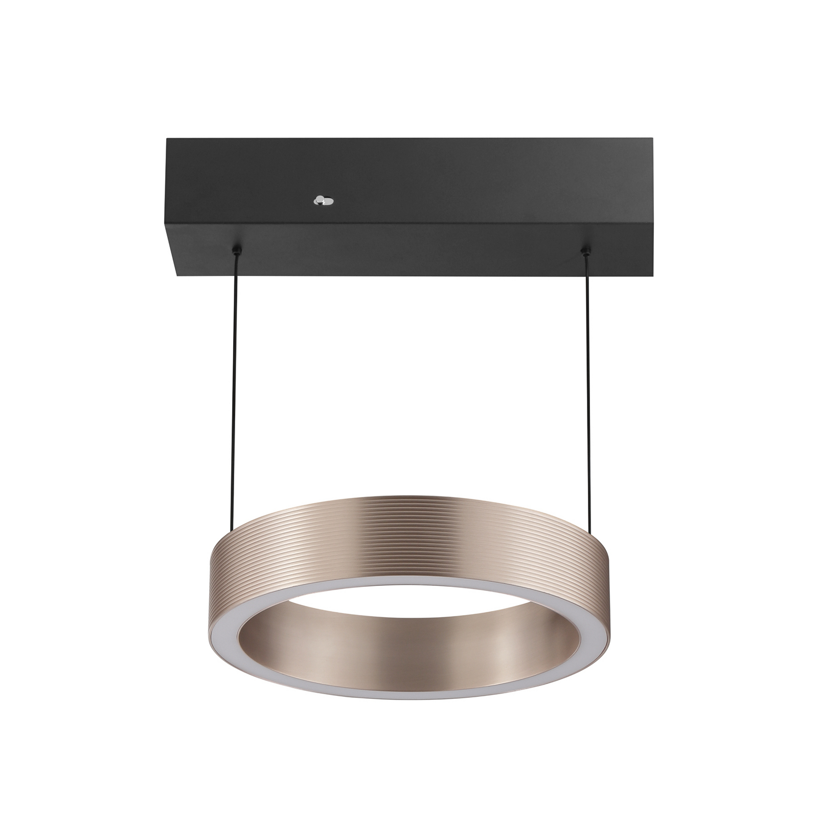 Lampada LED a sospensione Axion, nera/marrone, lunghezza 32 cm, CCT Lampada LED a sospensione Axion, nera/marrone, lunghezza 32 cm, CCT