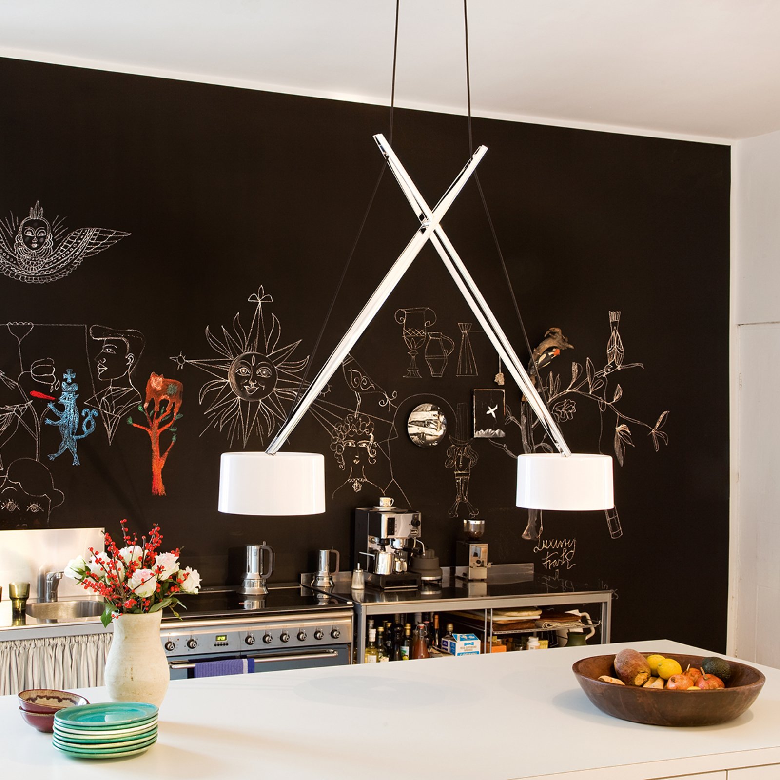Twin LED Visilica Krom - Serien Lighting