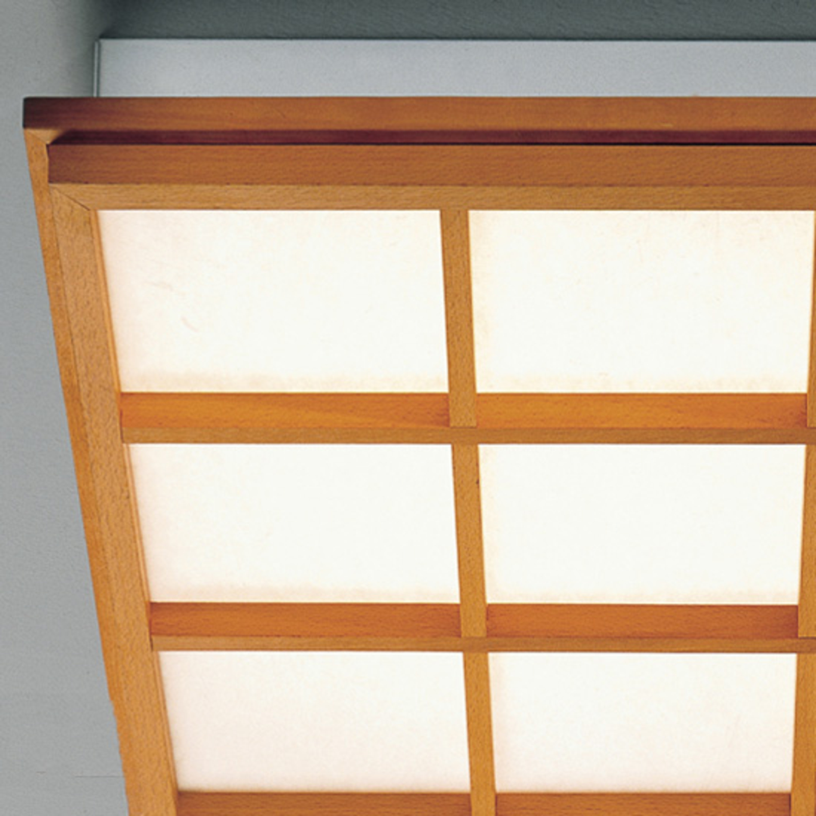 Plafondlamp Kioto 9 met LED van beukenhout