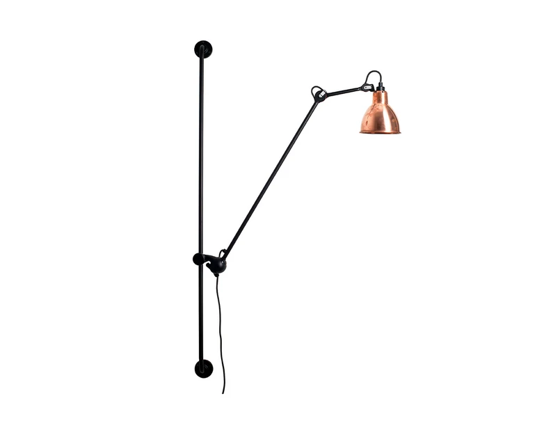 Lampe Gras - 214 Væglampe Round Sort/Kobber