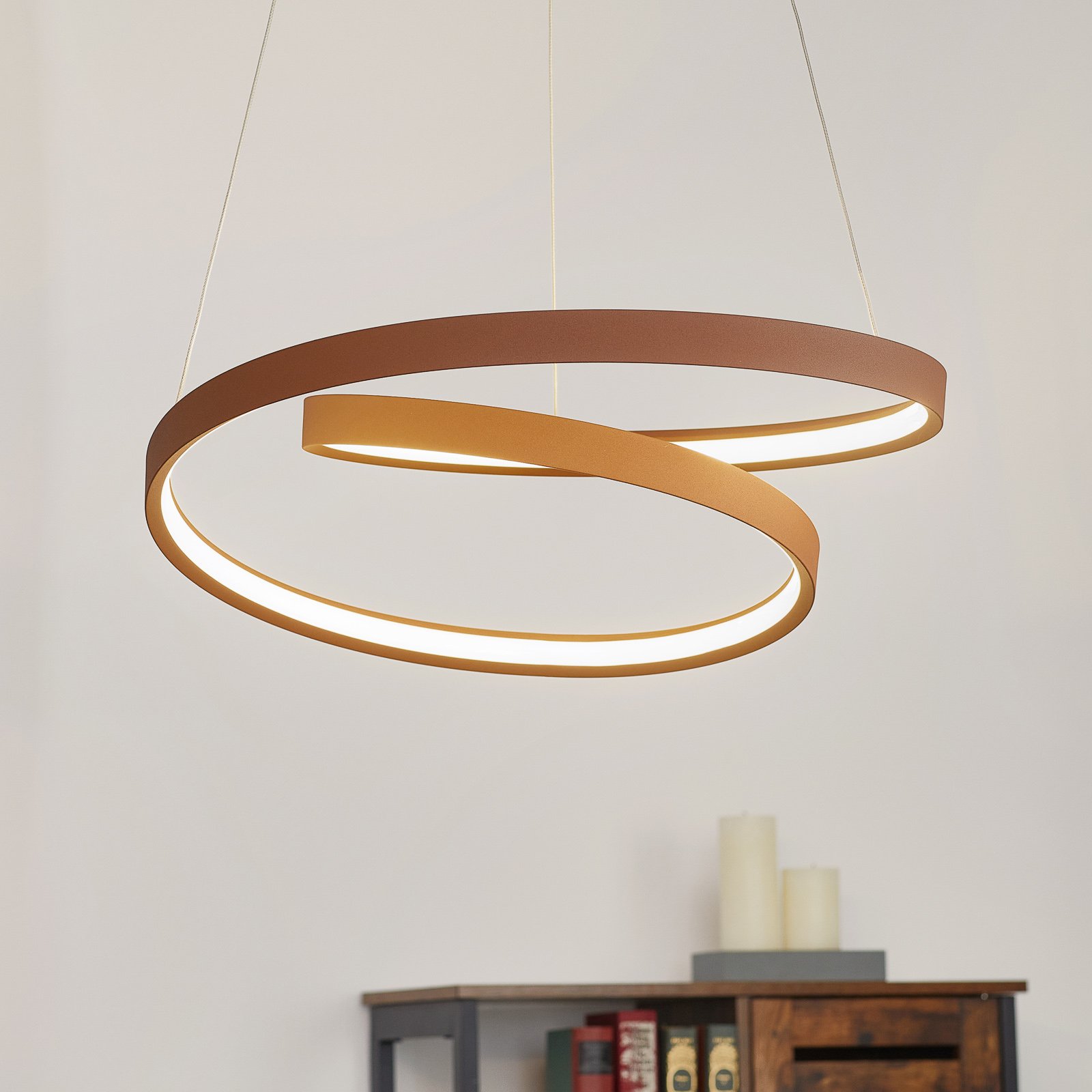Perenz Ritmo LED hanging light, diameter 60 cm, for Living / Dining Room, metal, aluminium, silicone, 55 W, energy efficiency: A, H: 18 cm