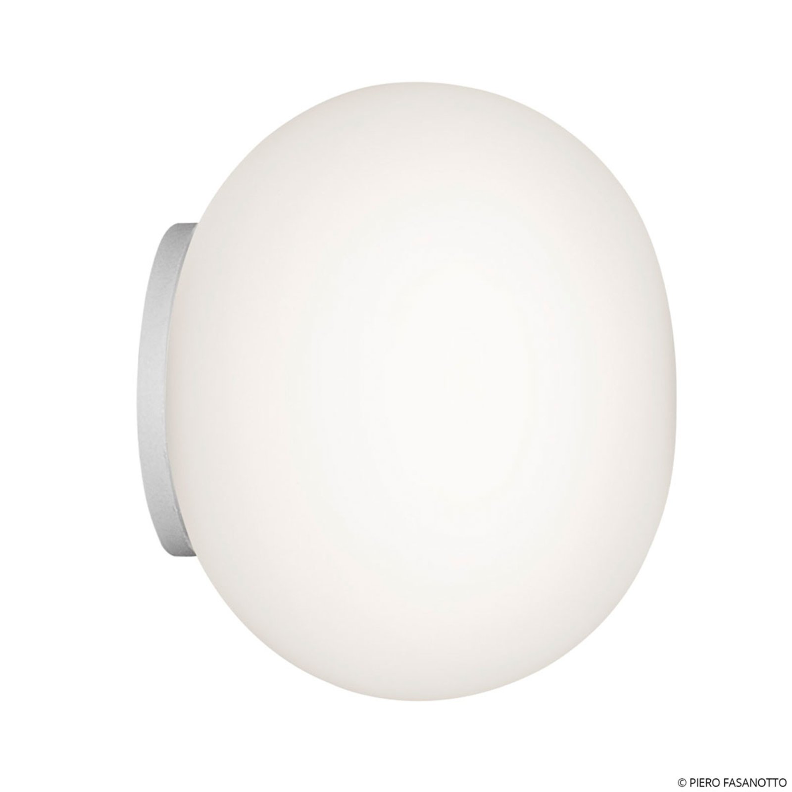 FLOS Mini Glo-Ball Mirror wall light, white