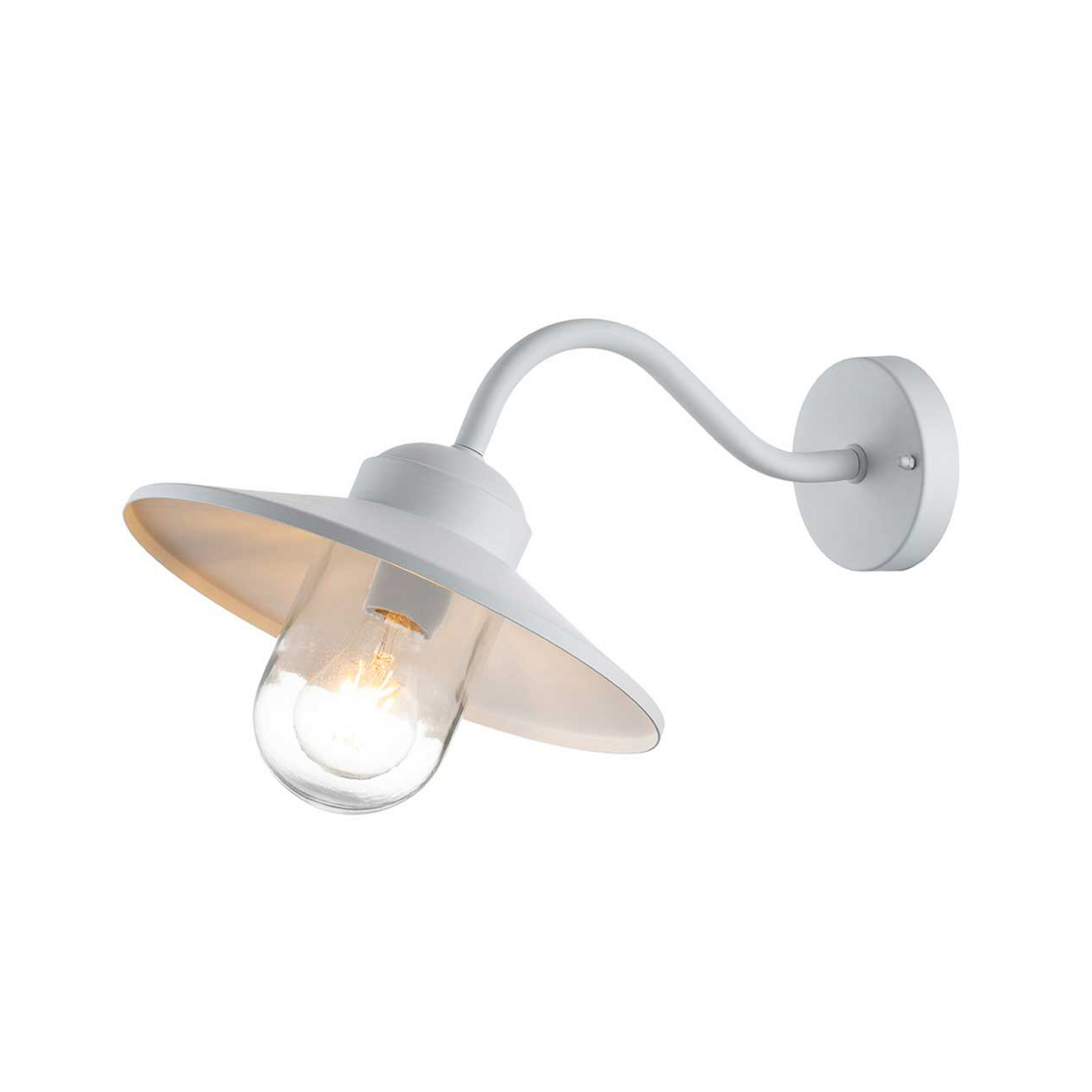 Klampenborg outdoor wall lamp, white, stainless steel, IP44 - Elstead