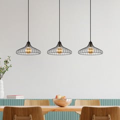Lampada a sospensione Depay 11260 a 3 luci lineare nero antico