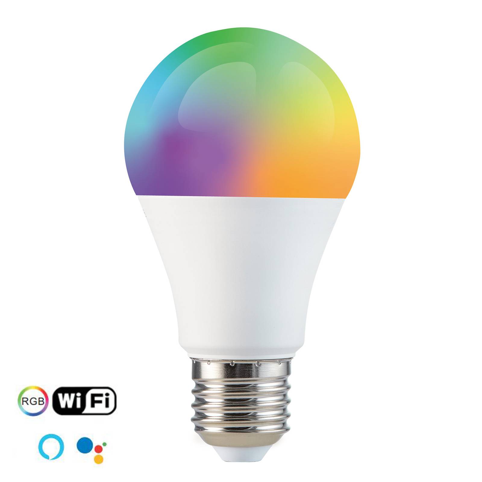 LED-pære E27 8.5 W Tuya-app RGBW WiFi kan dæmpes