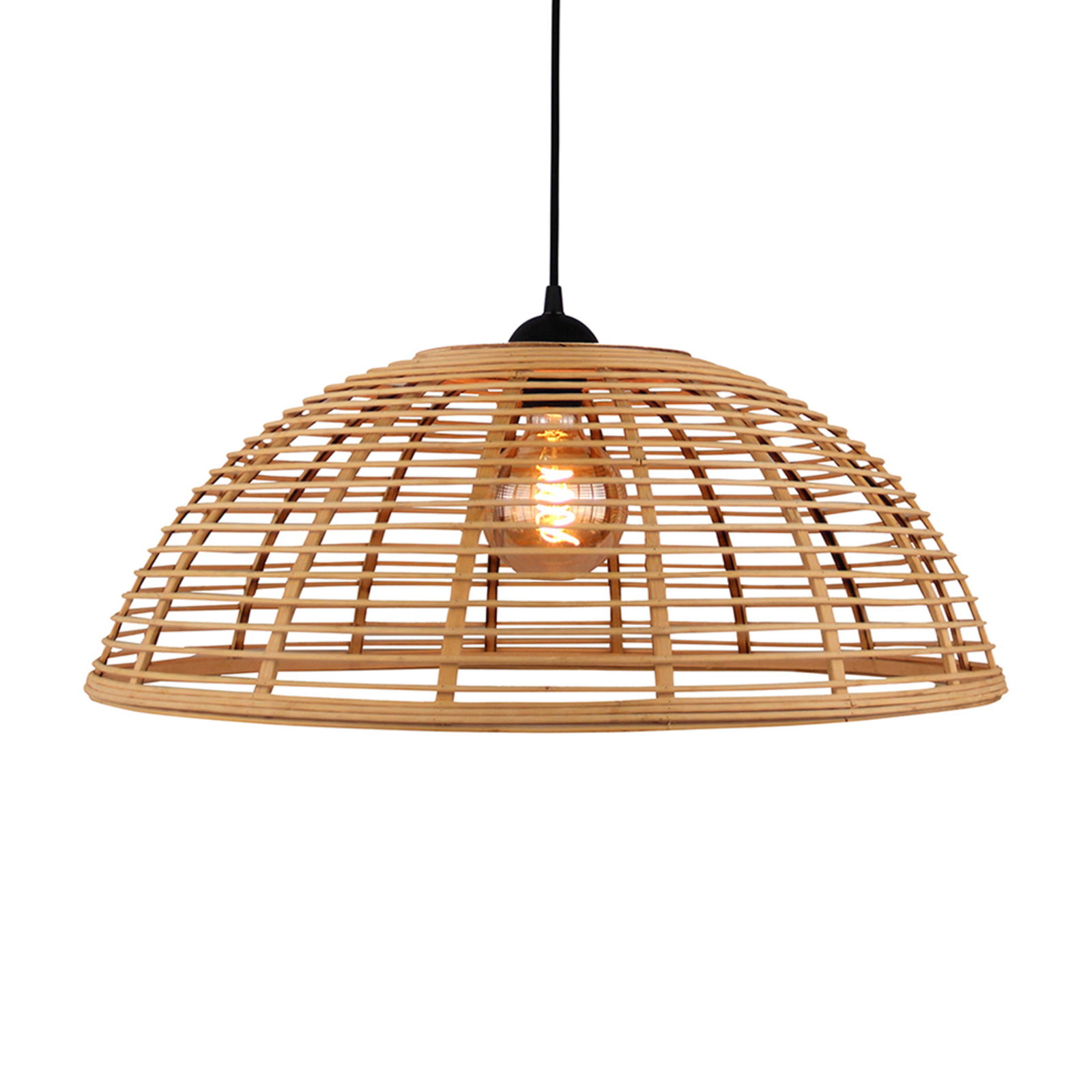 Hanglamp Crosstown, bamboe kap licht, Ø 48 cm