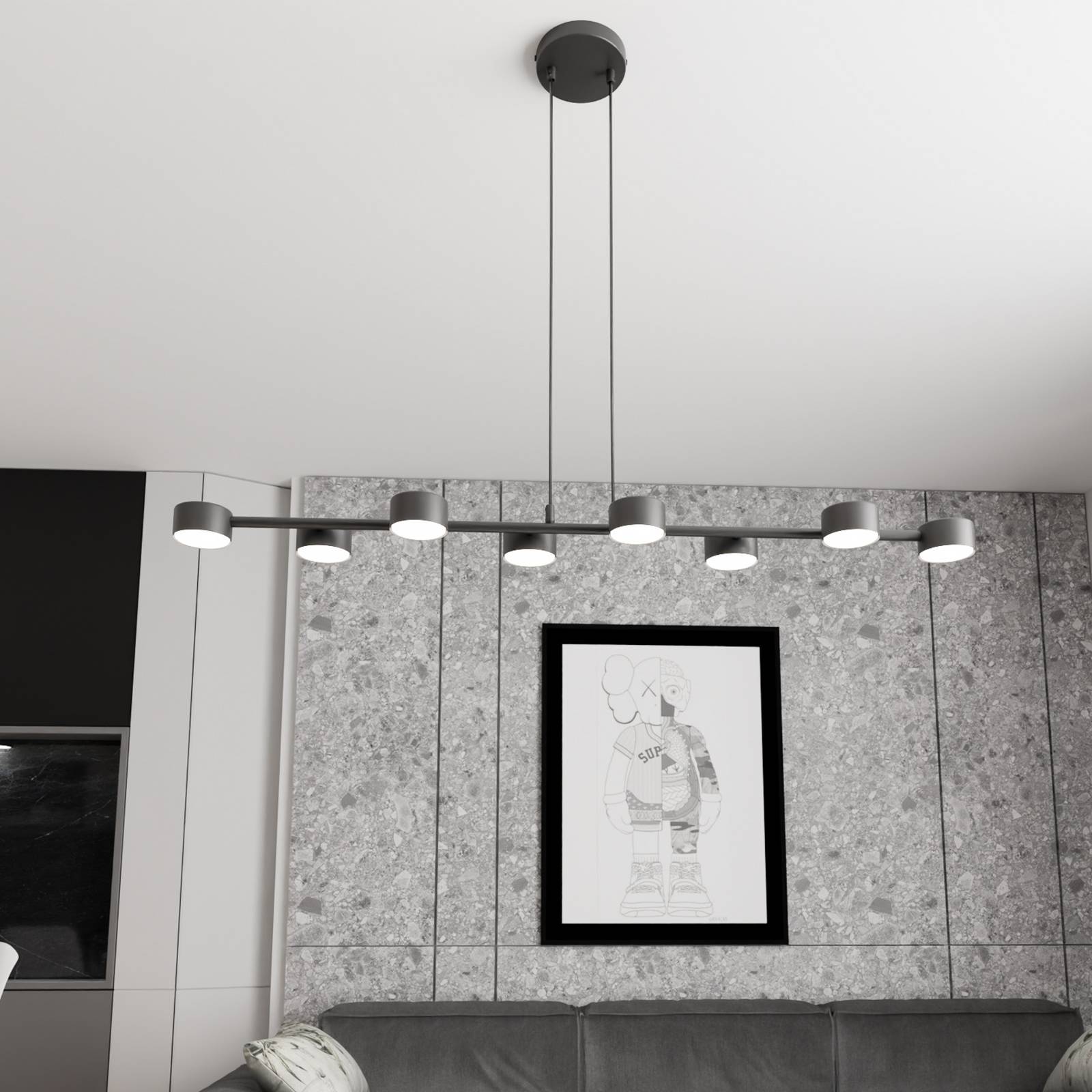 Deckenstrahler Megara, Länge 100 cm, Metall, 8-flg. günstig online kaufen