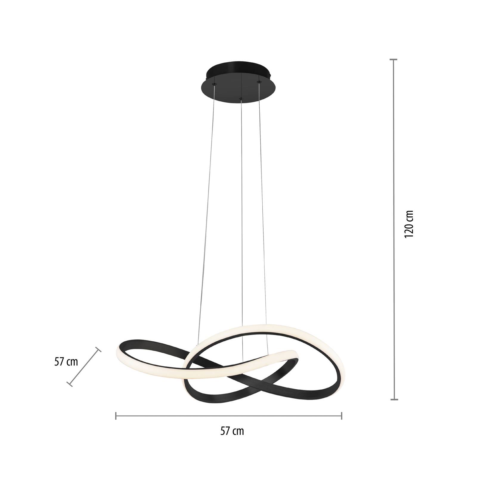 Lampa wisząca LED Dime, Dime, czarna