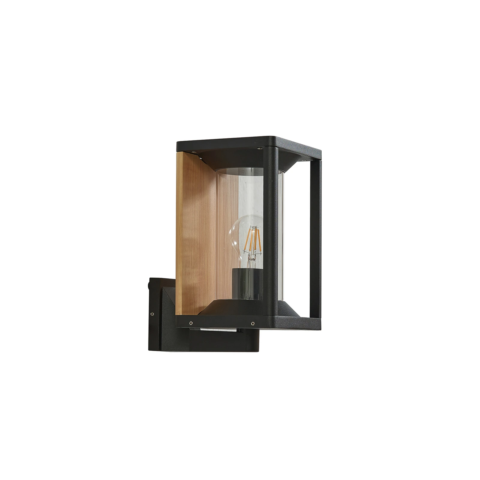 Lucande vägglampa för utomhusbruk Candina, svart, aluminium, IP65