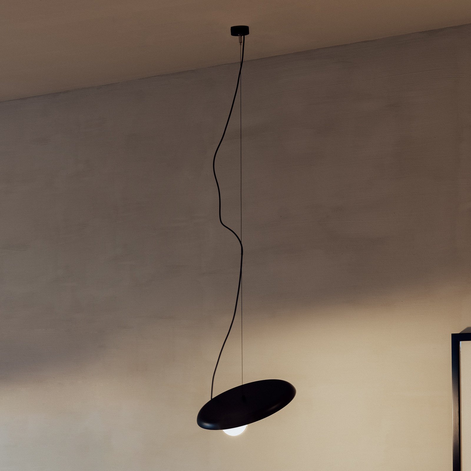 Milan Iluminación Milan Lampă suspendată din sârmă Ø 38 cm antracit - Camera de zi / sufragerie - design - antracit (RAL 7016) gri opal opal - Metal