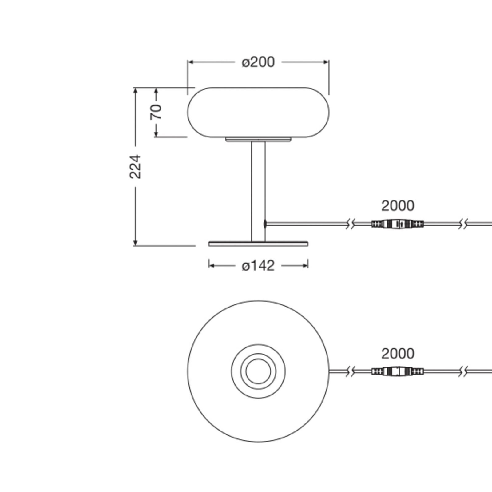 Επιτραπέζια λάμπα LED OSRAM Decor Lunea, λευκό/χρώμιο, Ø 30 εκ., CCT με Επιτραπέζια λάμπα LED OSRAM Decor Lunea, λευκό/χρώμιο, Ø 30 εκ., CCT με