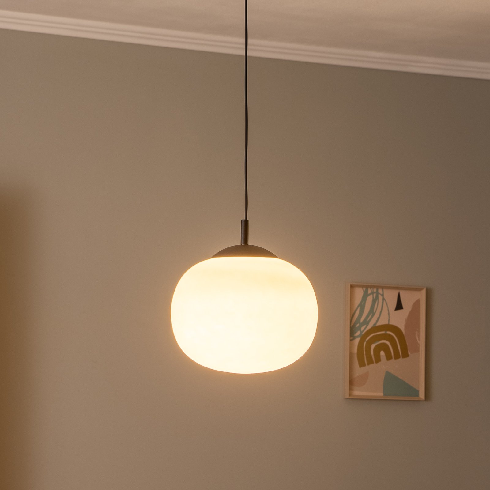 Vibe hanglamp, opaalwit glas, Ø 30 cm