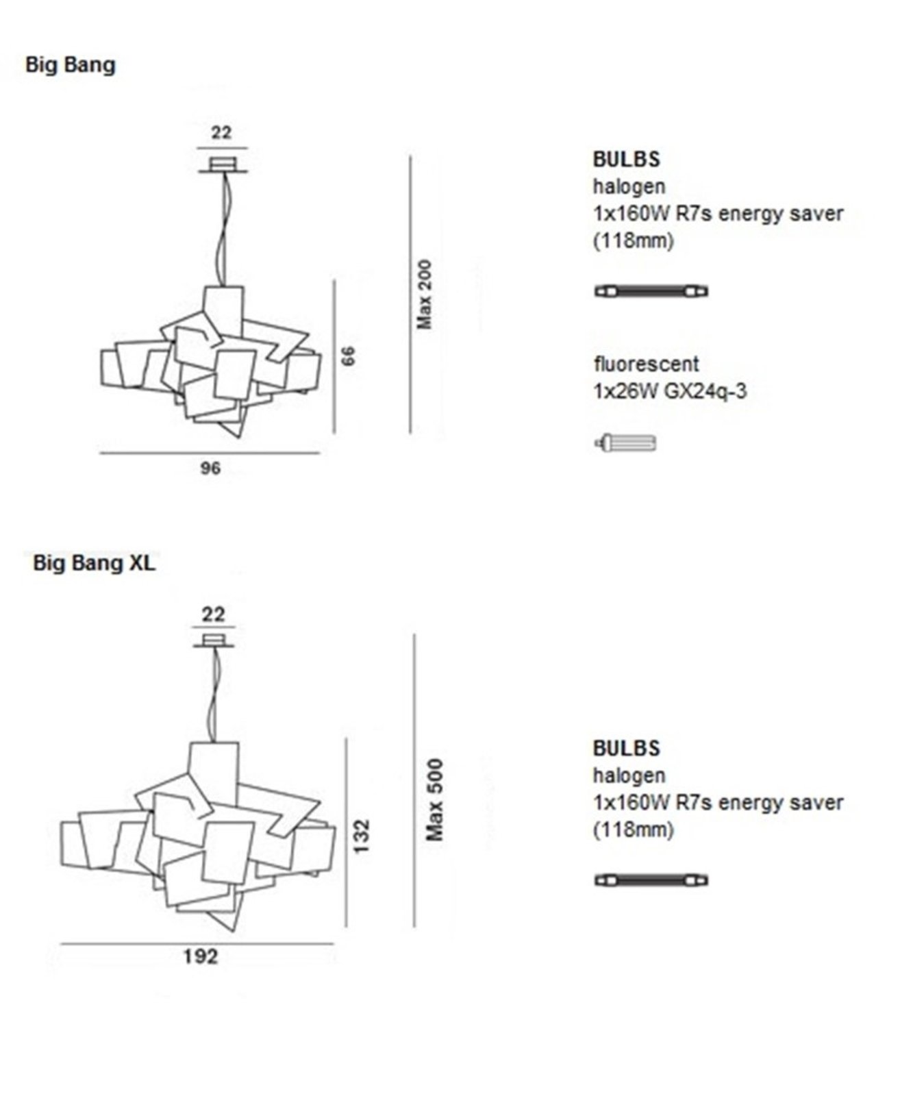 Big Bang LED Lustră Pendul Dimmable White - Foscarini