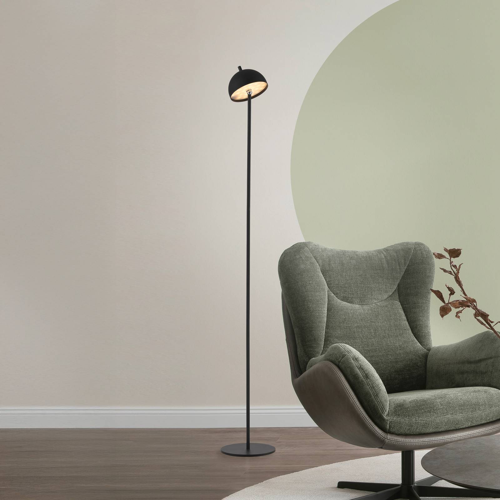 Schöner Wohnen lampa stojąca LED z akumulatorem Bellies, czarna, IP54