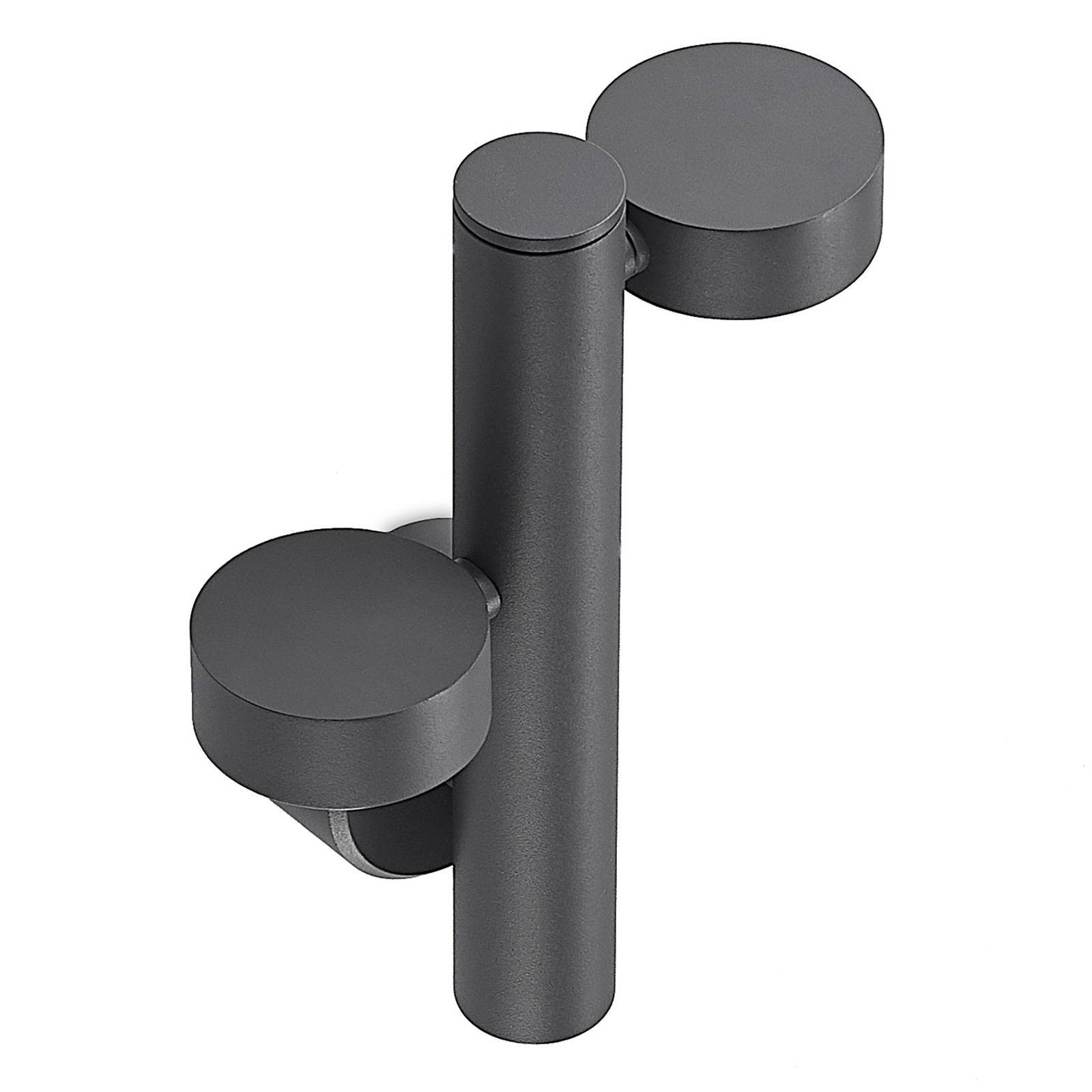 Lucande Kynlee LED outdoor wall light, three-bulb, die-cast aluminium, polycarbonate, 18.7 W, W: 19 cm, H: 25 cm